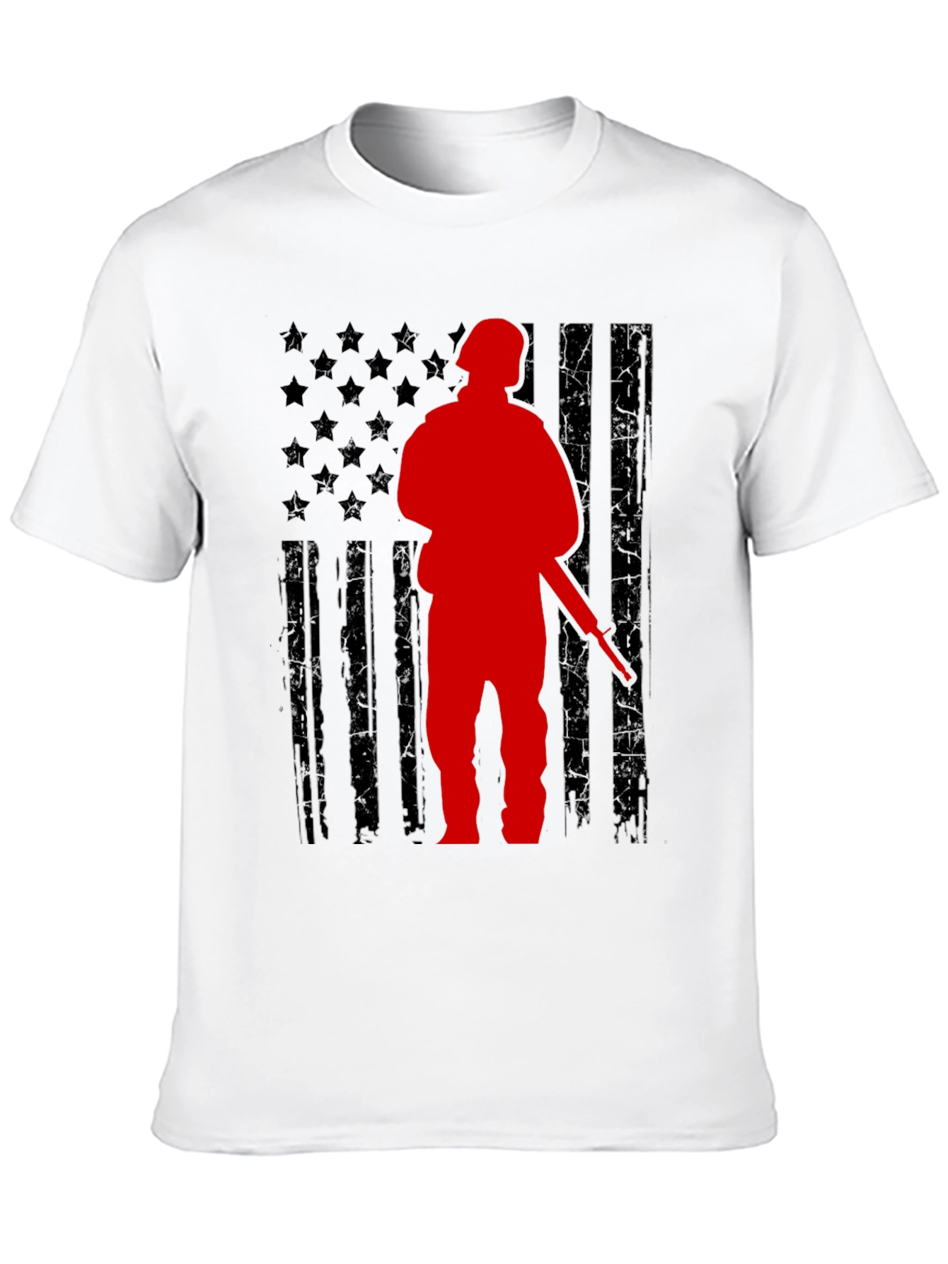 American Flag Soldier Graphic T-Shirt