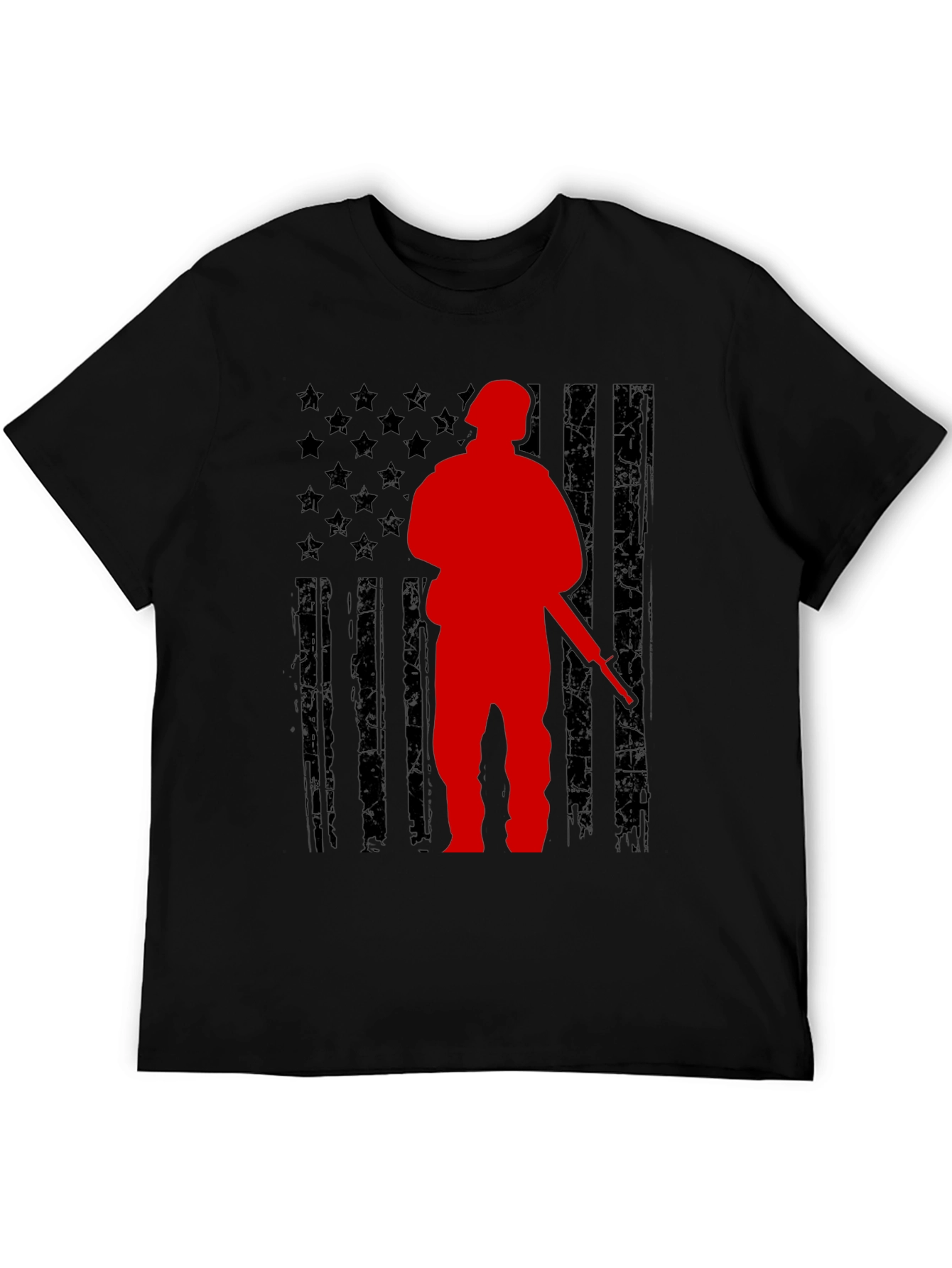 American Flag Soldier Graphic T-Shirt