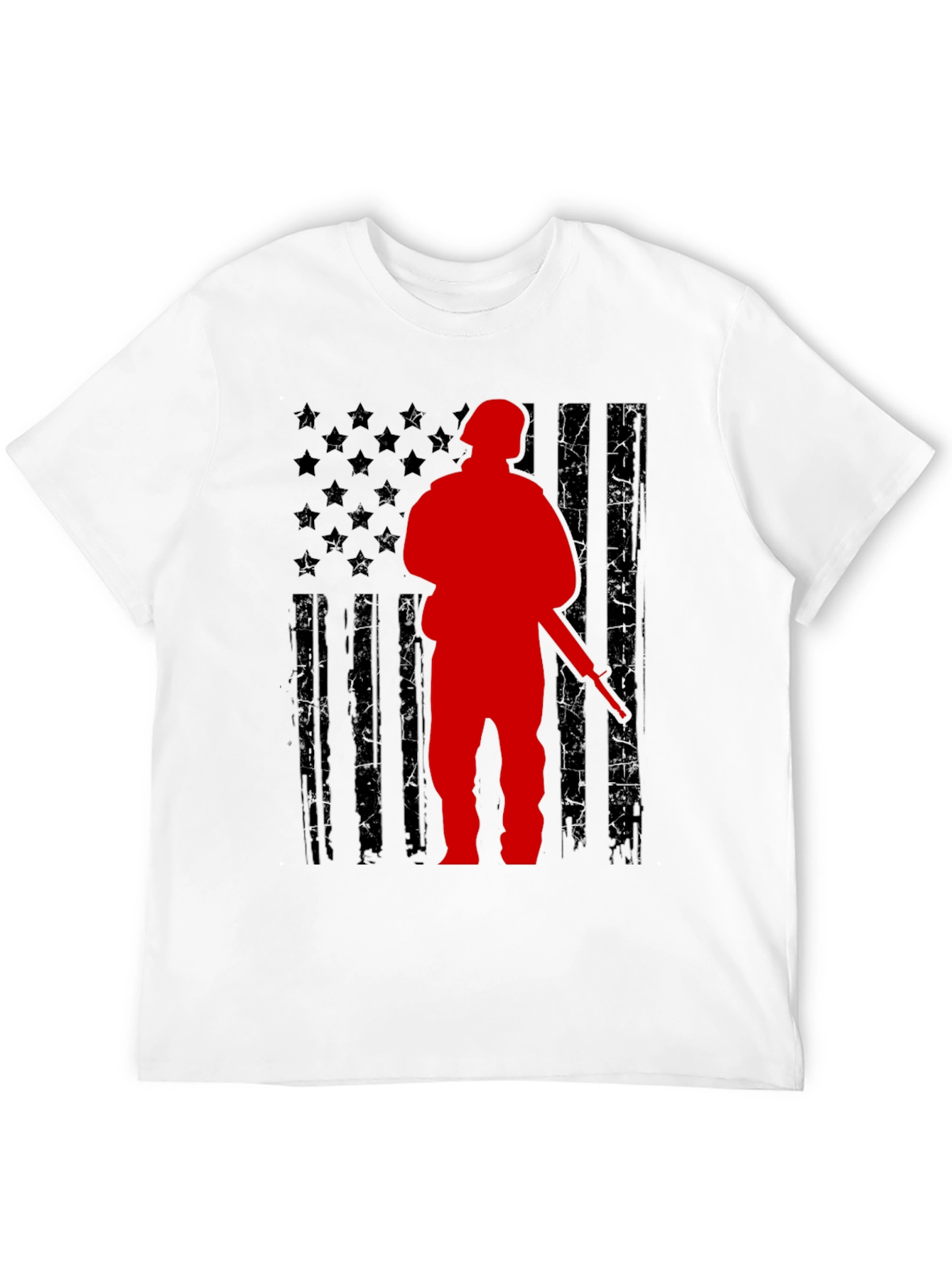 American Flag Soldier Graphic T-Shirt
