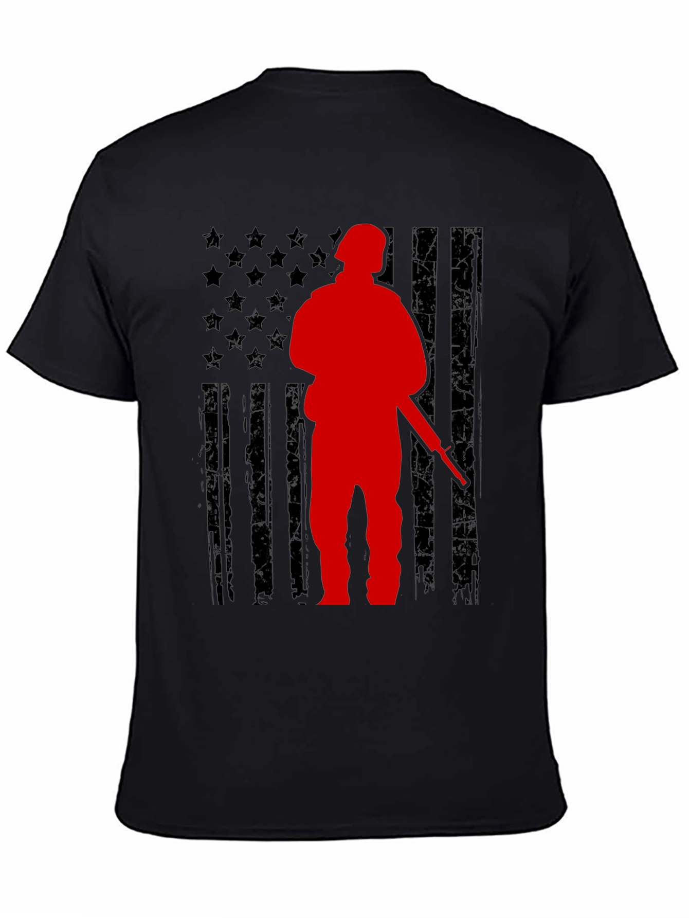 American Flag Soldier Graphic T-Shirt