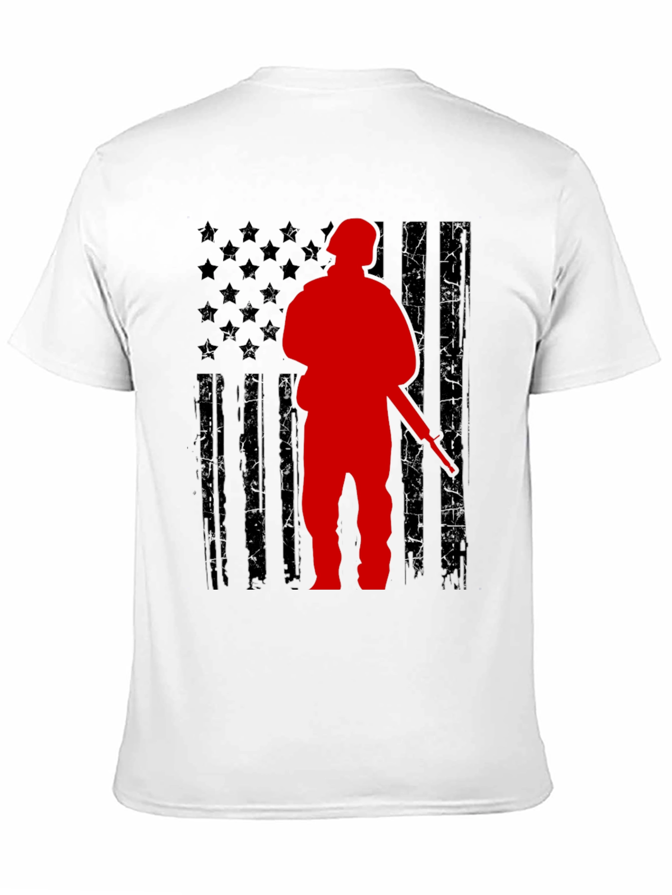 American Flag Soldier Graphic T-Shirt