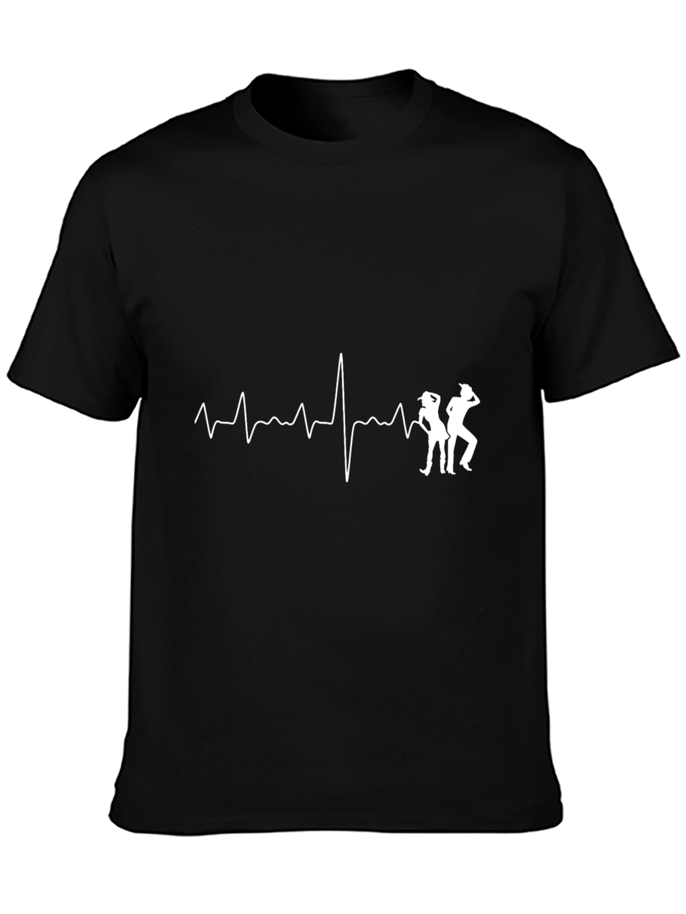 Dancing Heartbeat Graphic Tee - Black