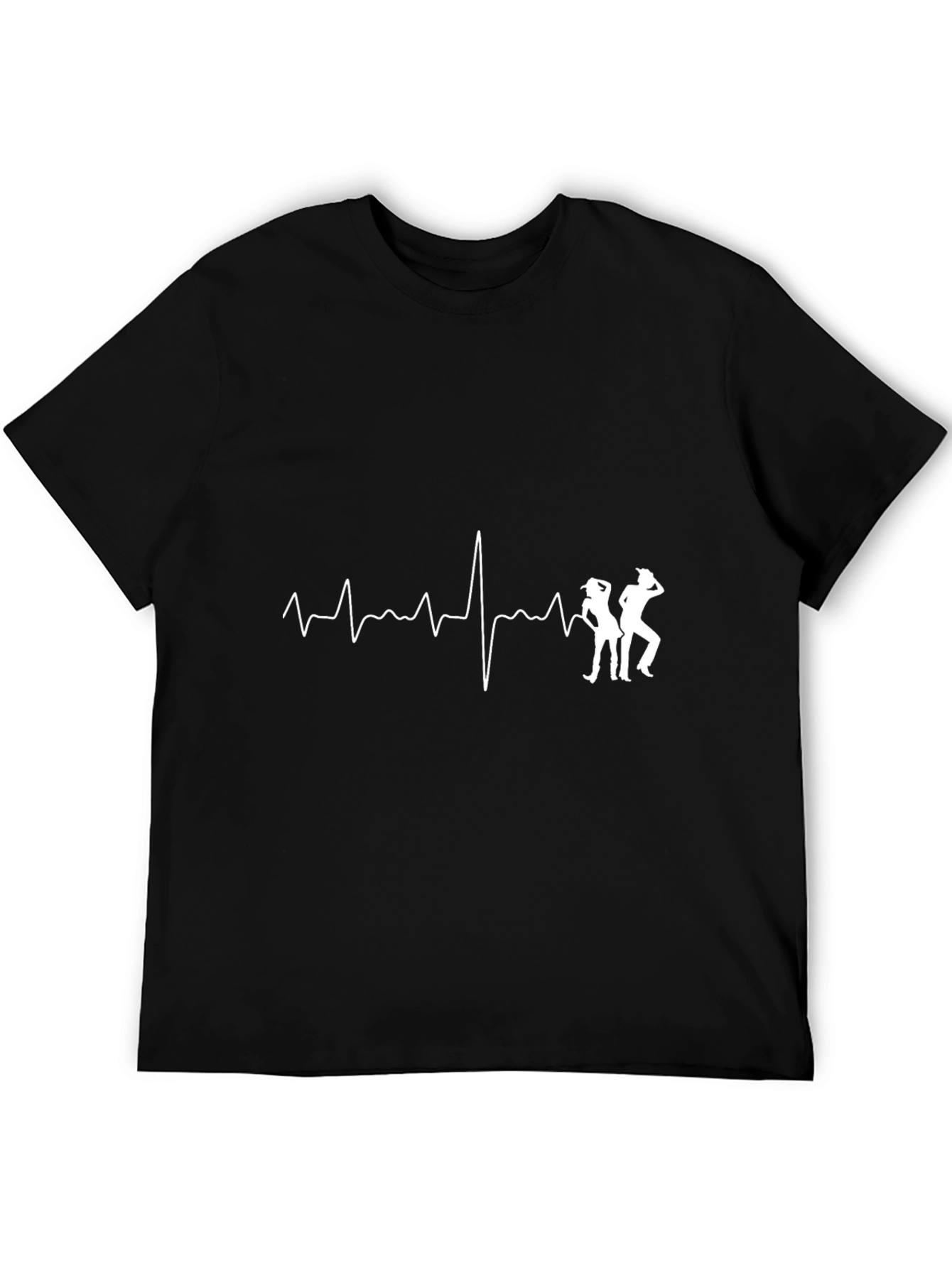 Dancing Heartbeat Graphic Tee - Black