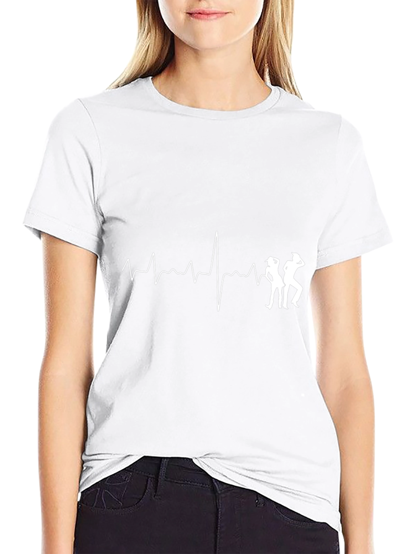 Dancing Heartbeat Graphic Tee - Black