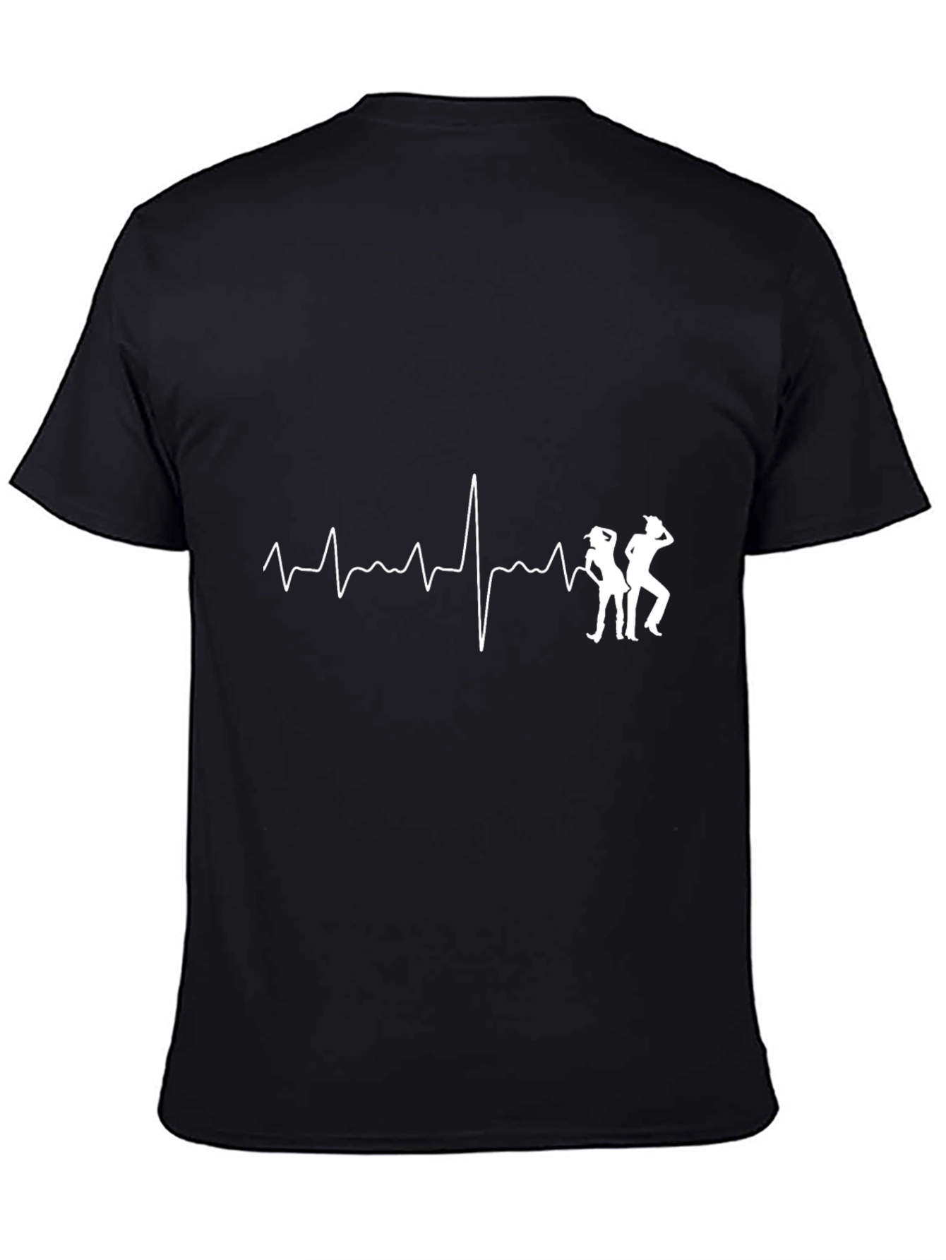 Dancing Heartbeat Graphic Tee - Black