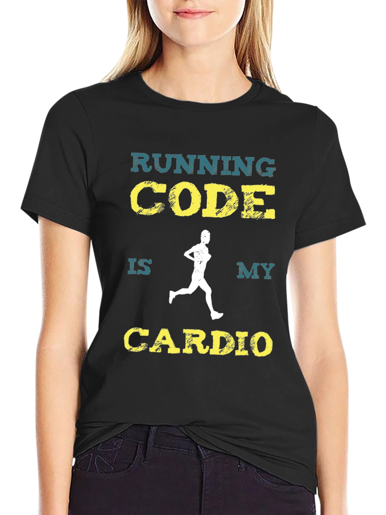 Running Code is My Cardio Black T-Shirt