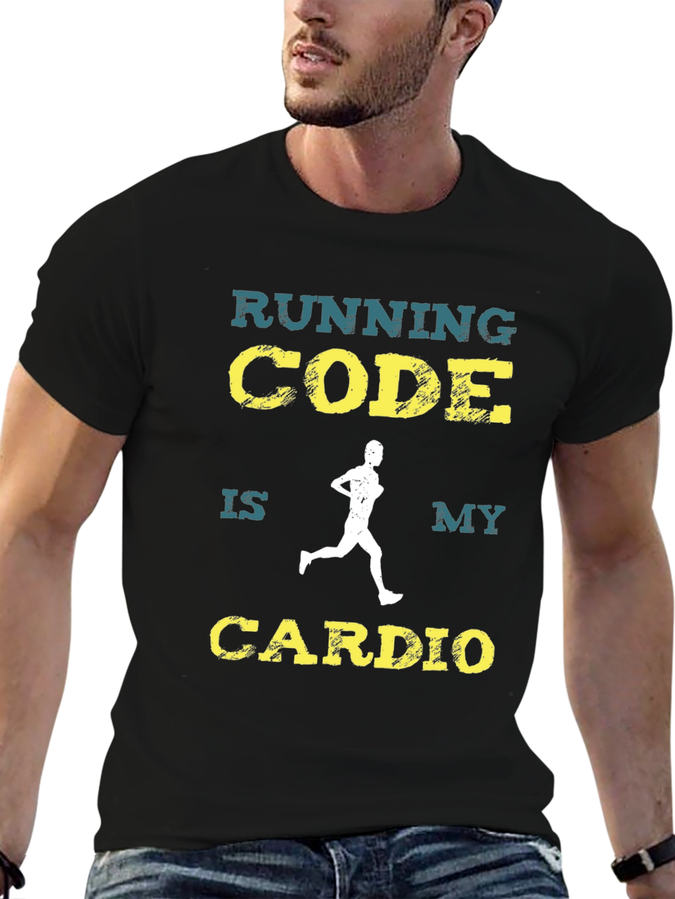 Running Code is My Cardio Black T-Shirt
