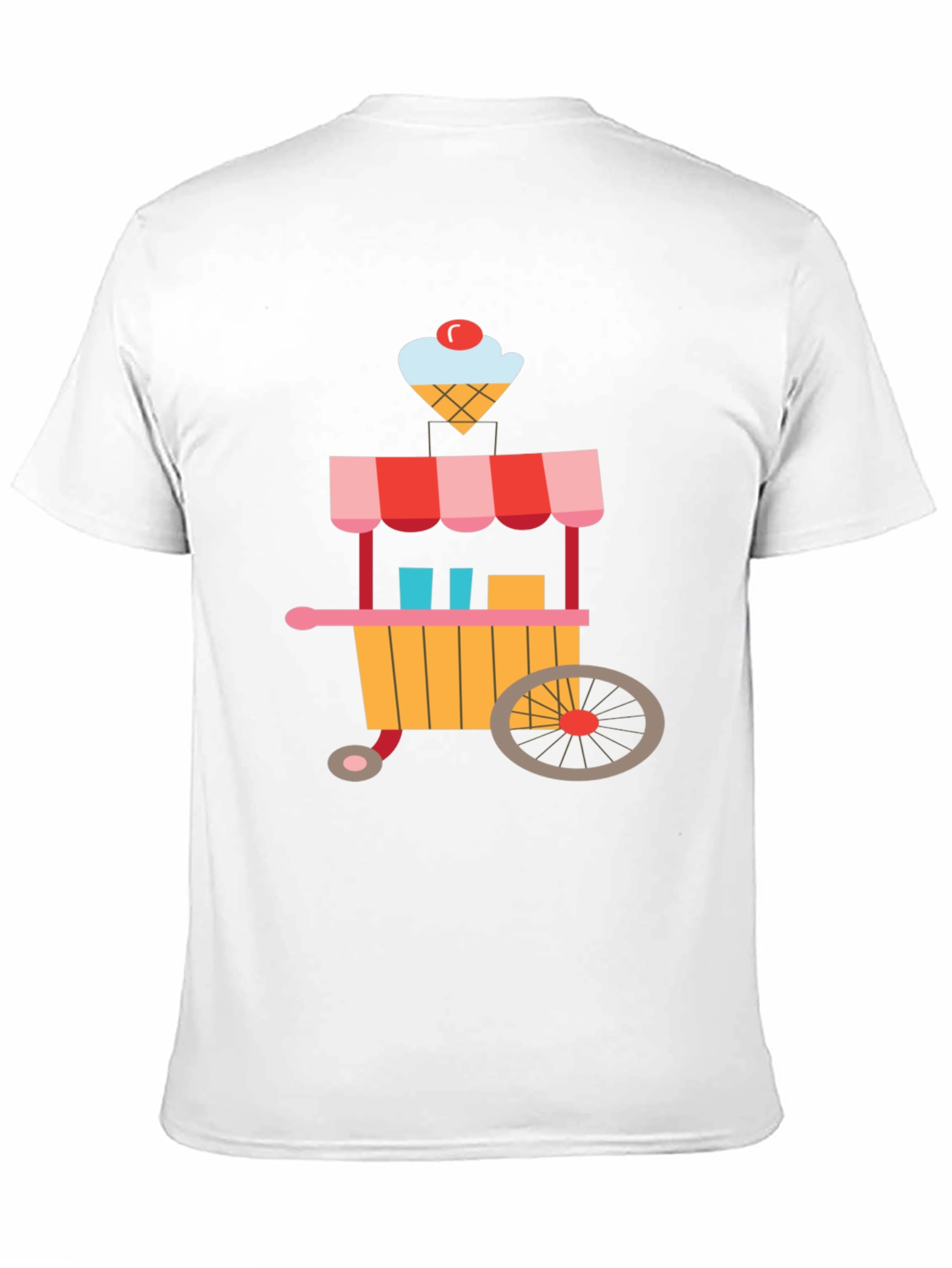 Ice Cream Cart Graphic Tee - Black Cotton T-Shirt