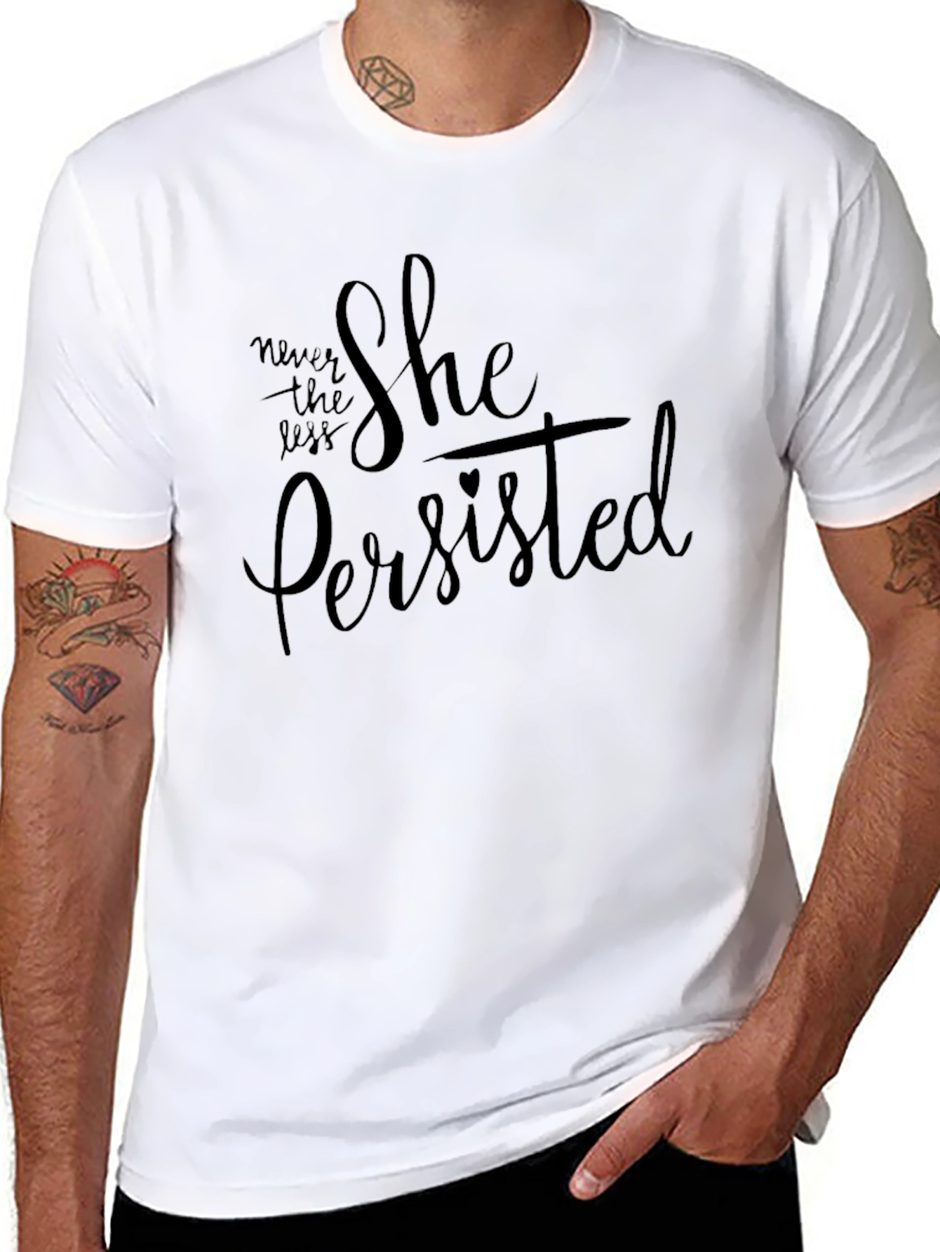 She Persisted Black T-Shirt - Empowering Womens Tee