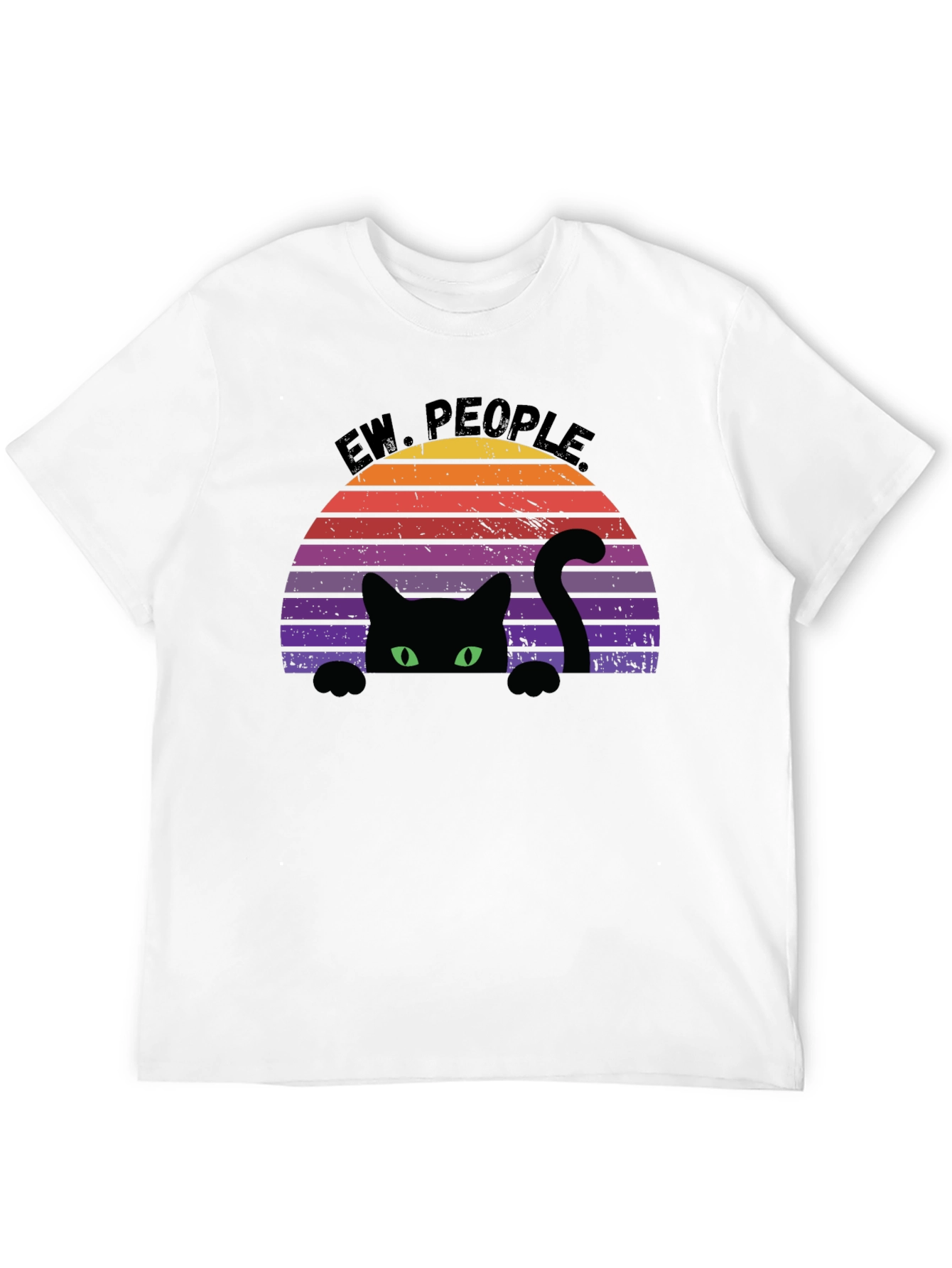 Ew People Black Cat Retro Graphic Tee