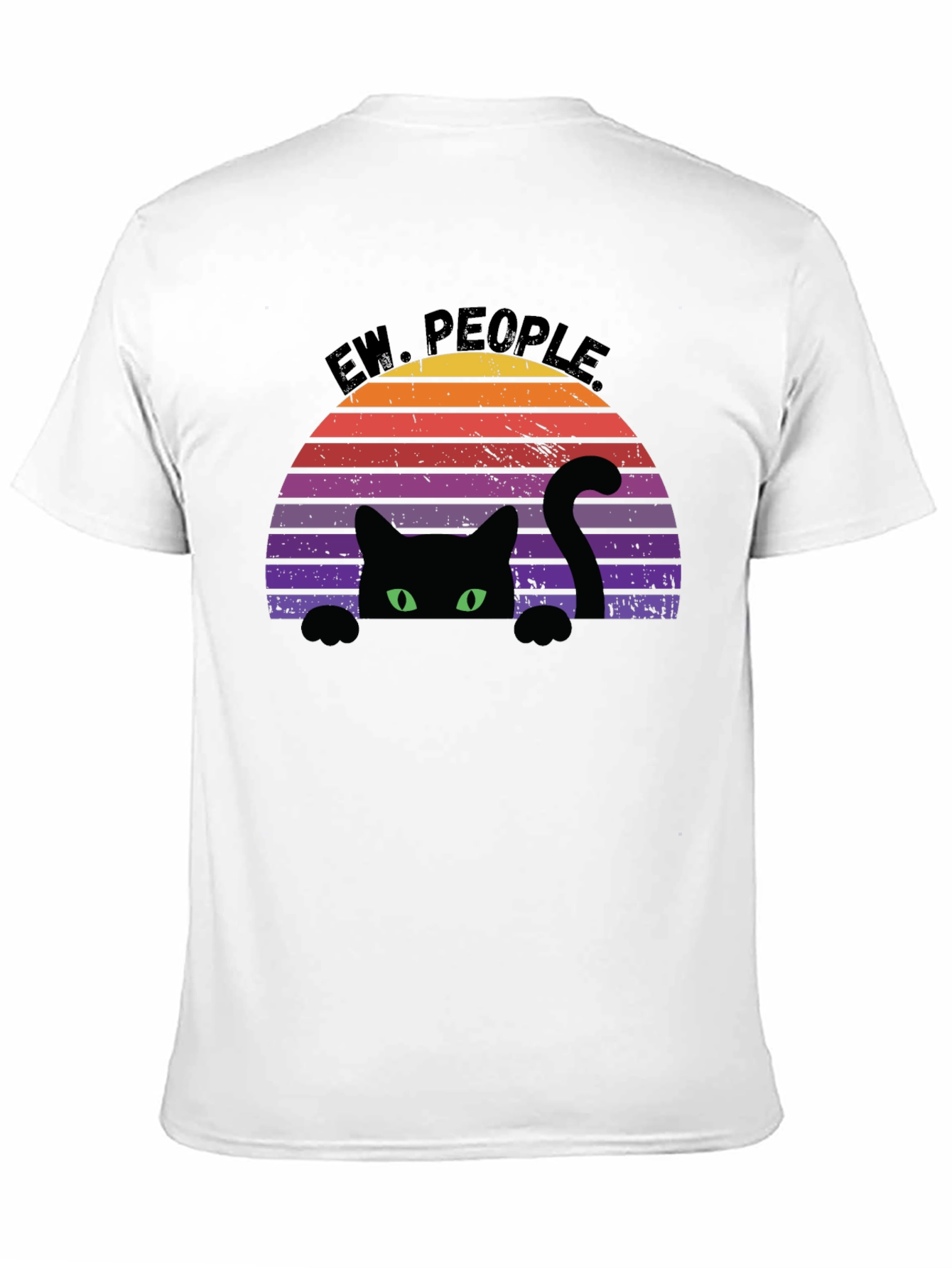 Ew People Black Cat Retro Graphic Tee