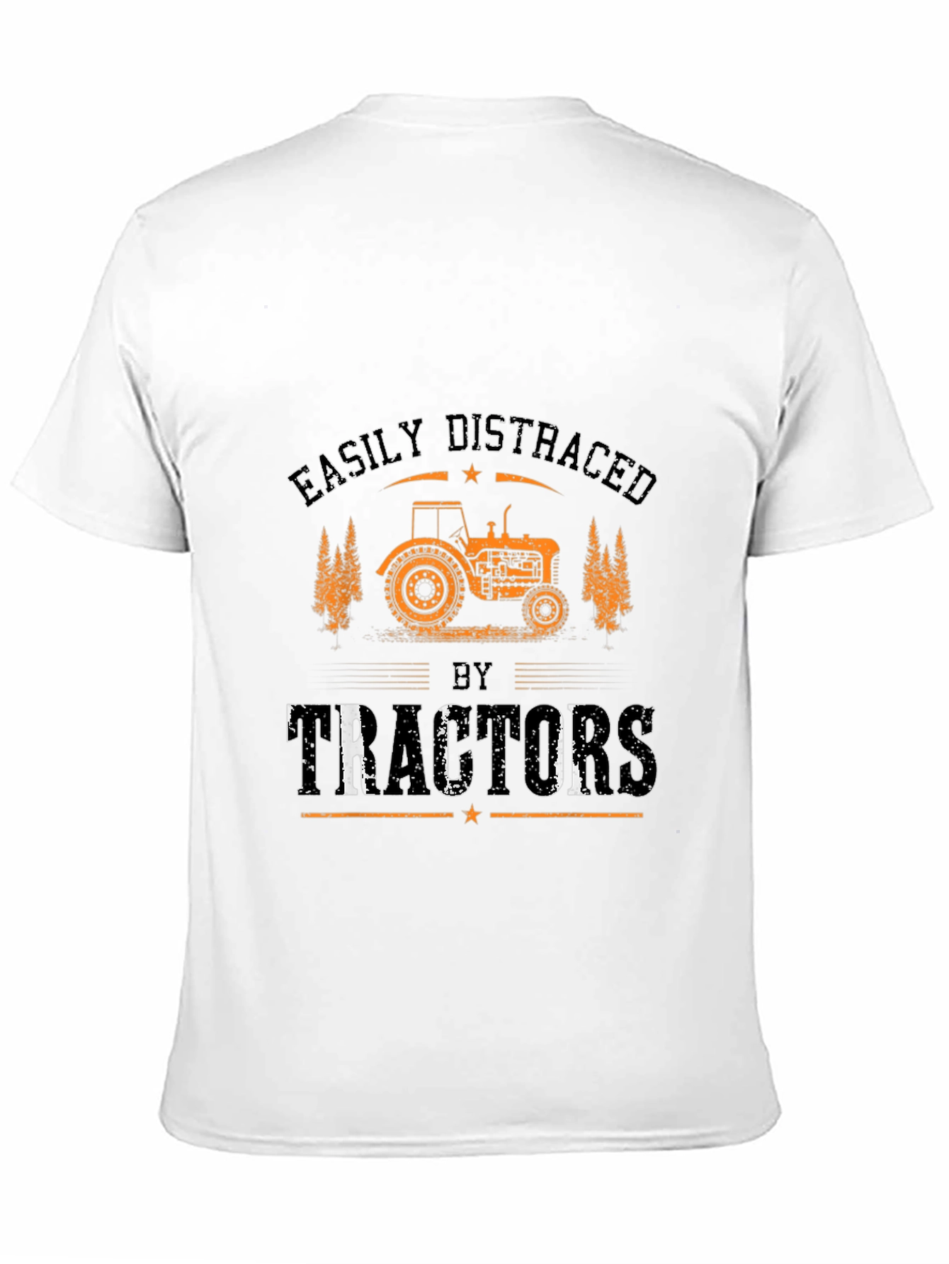 Easily Distracted by Tractors Black Graphic Tee