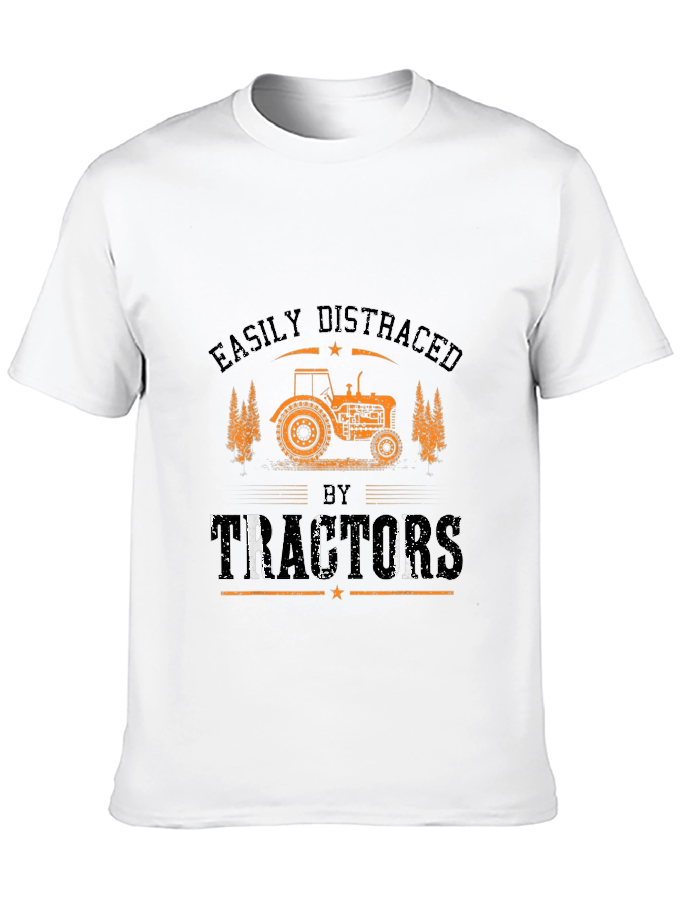 Easily Distracted by Tractors Black Graphic Tee