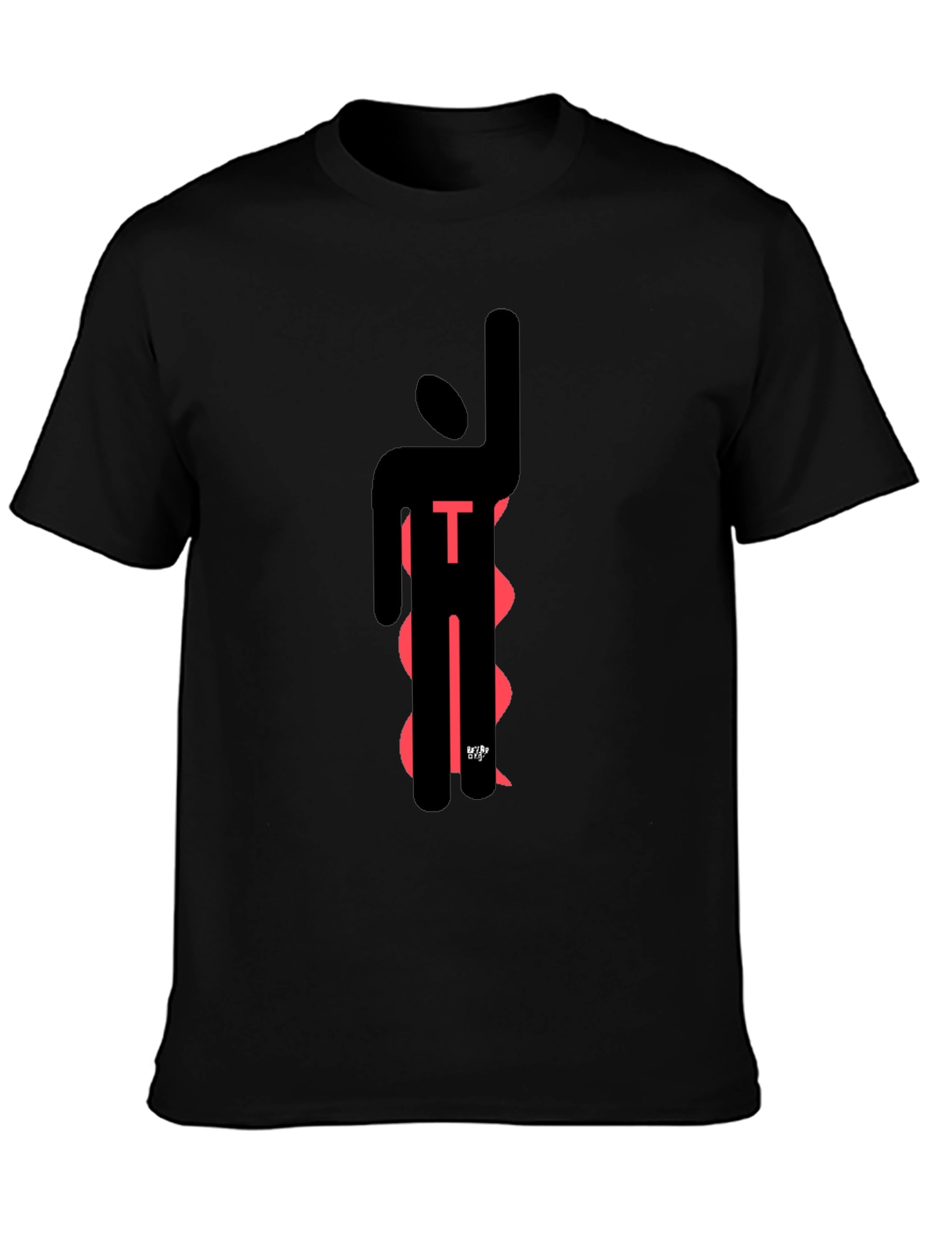 Modern Abstract T-Shirt - Black with Red Design