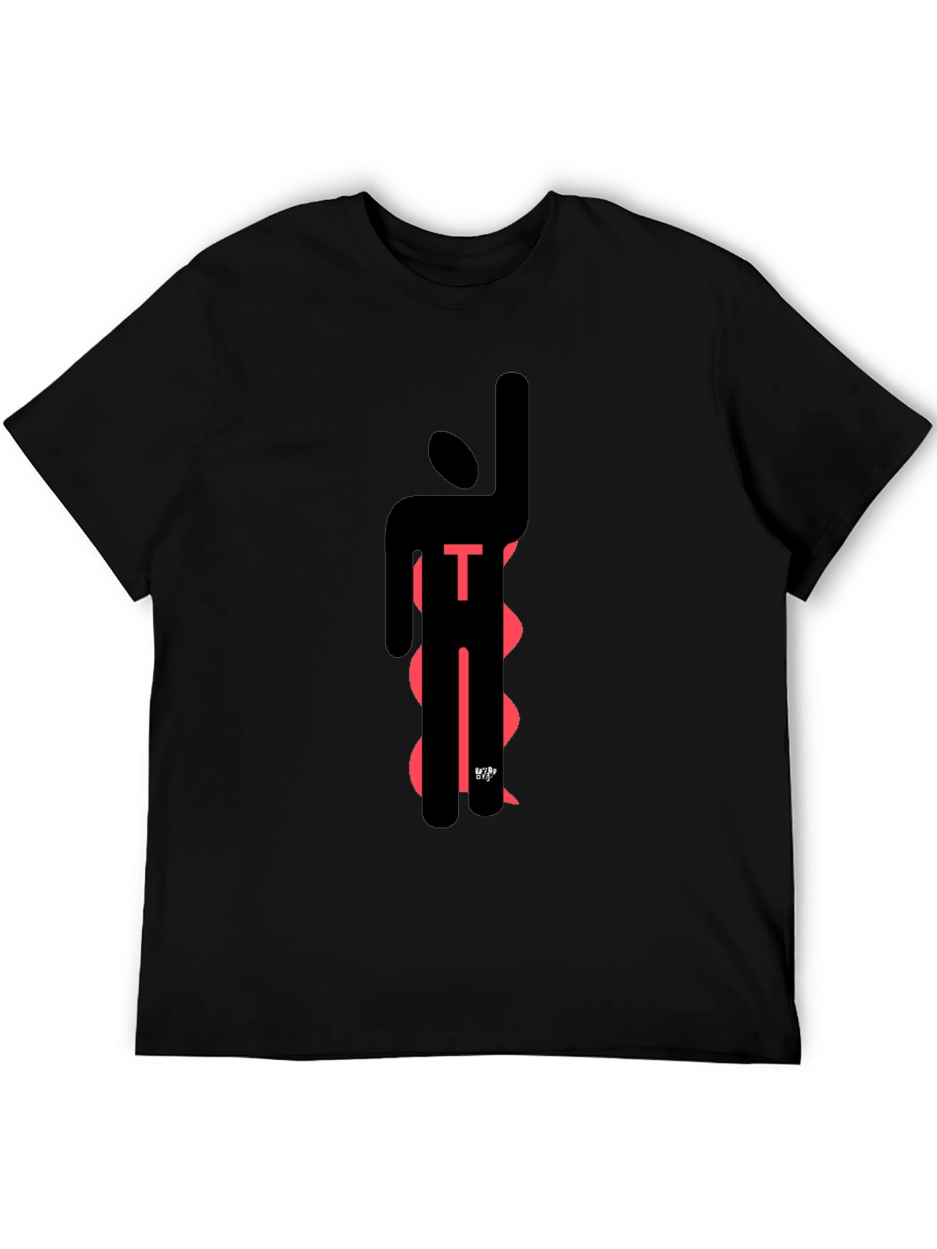 Modern Abstract T-Shirt - Black with Red Design