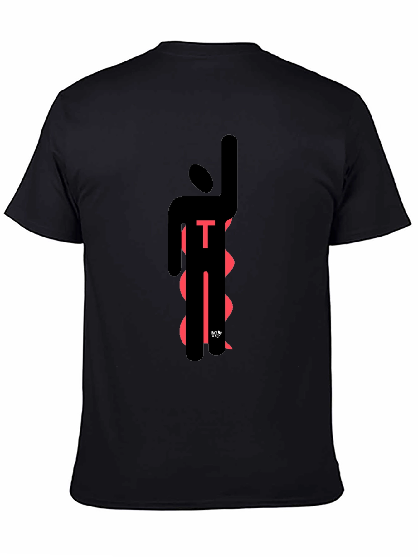 Modern Abstract T-Shirt - Black with Red Design