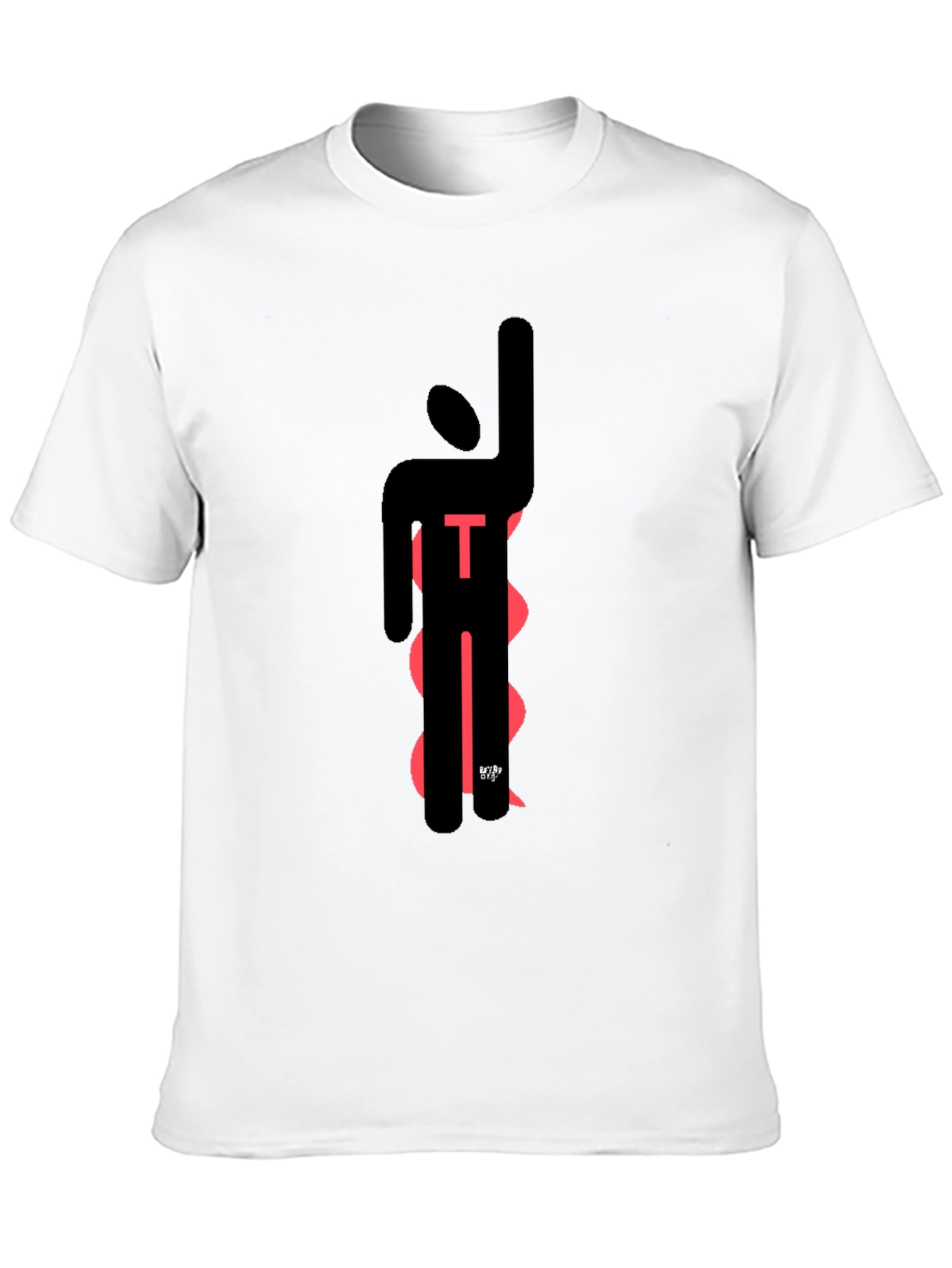 Modern Abstract T-Shirt - Black with Red Design