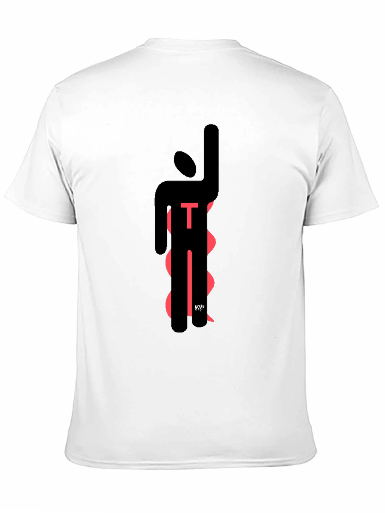Modern Abstract T-Shirt - Black with Red Design
