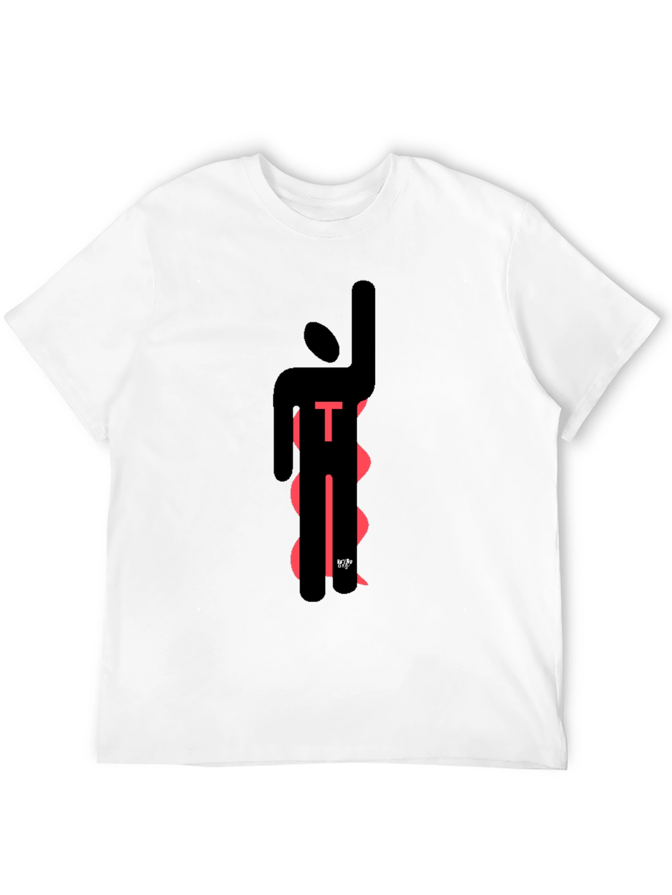 Modern Abstract T-Shirt - Black with Red Design