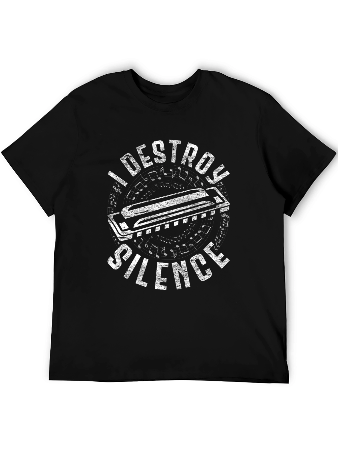 I Destroy Silence Harmonica T-Shirt