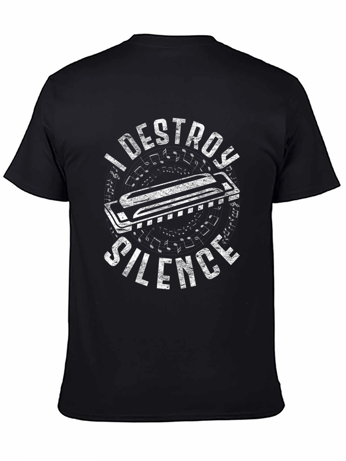 I Destroy Silence Harmonica T-Shirt