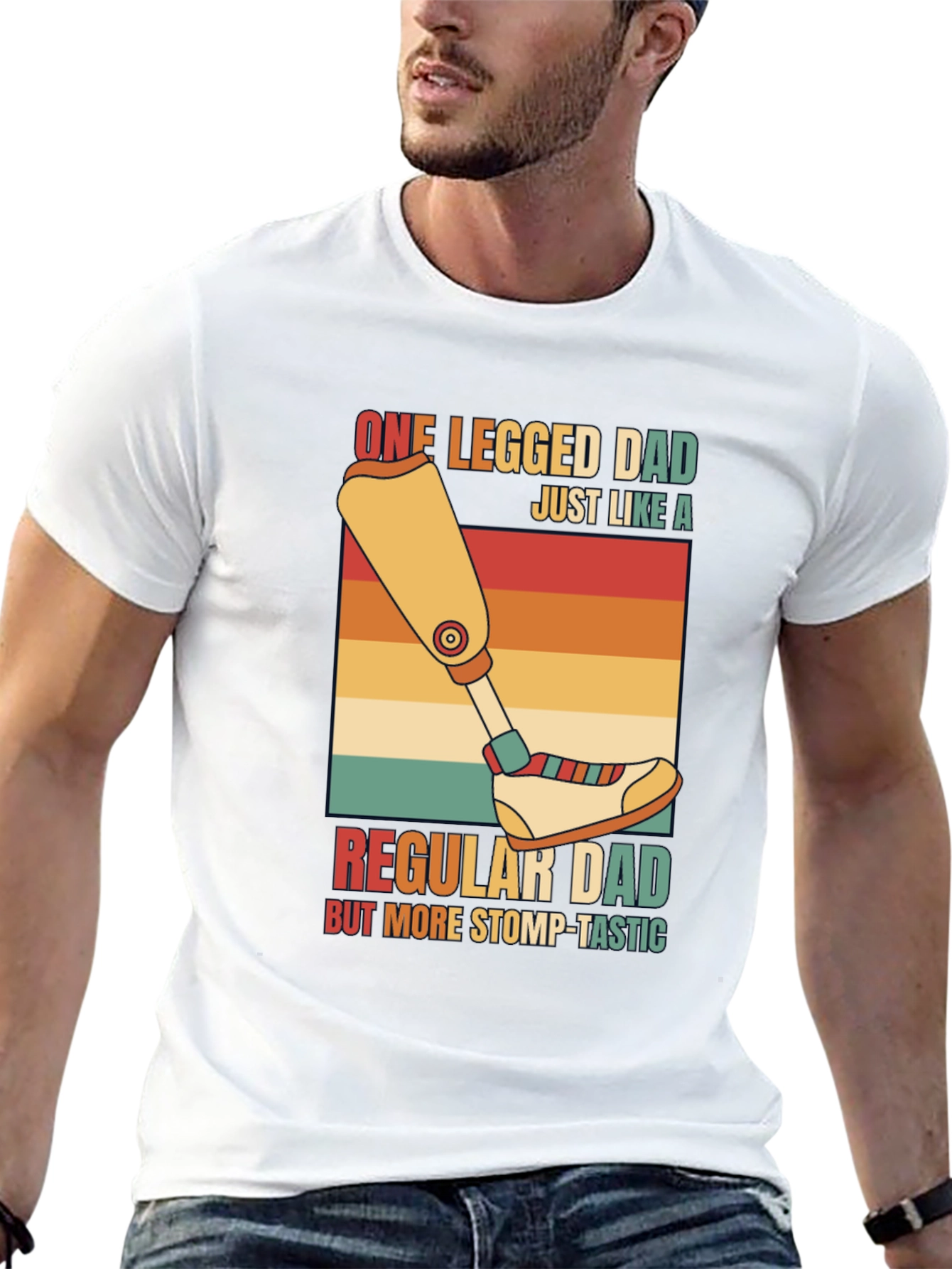 One Legged Dad T-Shirt - Stomp-Tastic Humor Tee