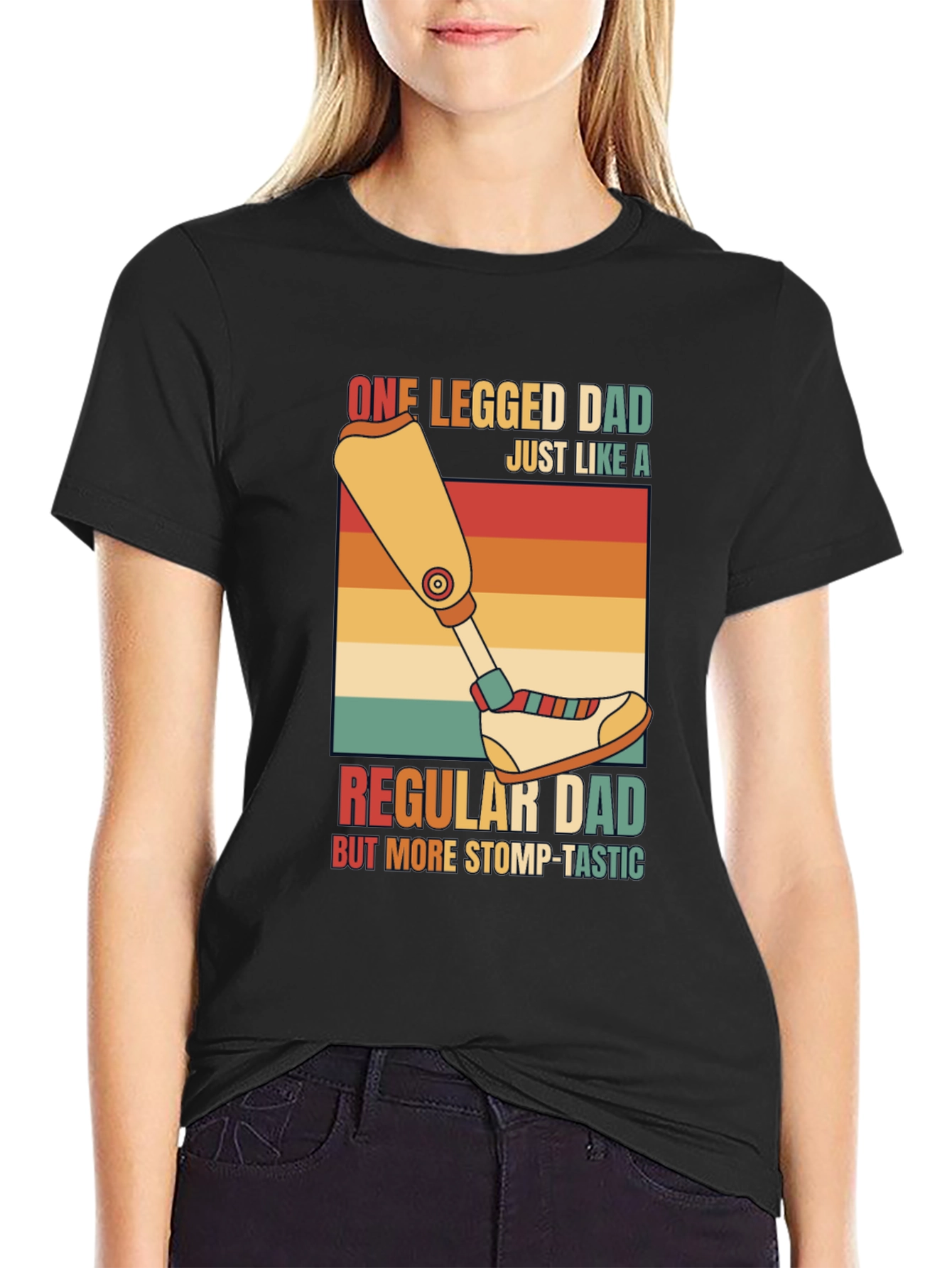 One Legged Dad T-Shirt - Stomp-Tastic Humor Tee