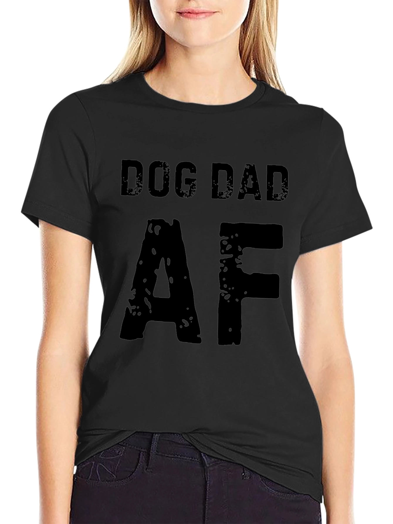 Dog Dad AF Graphic T-Shirt - Black