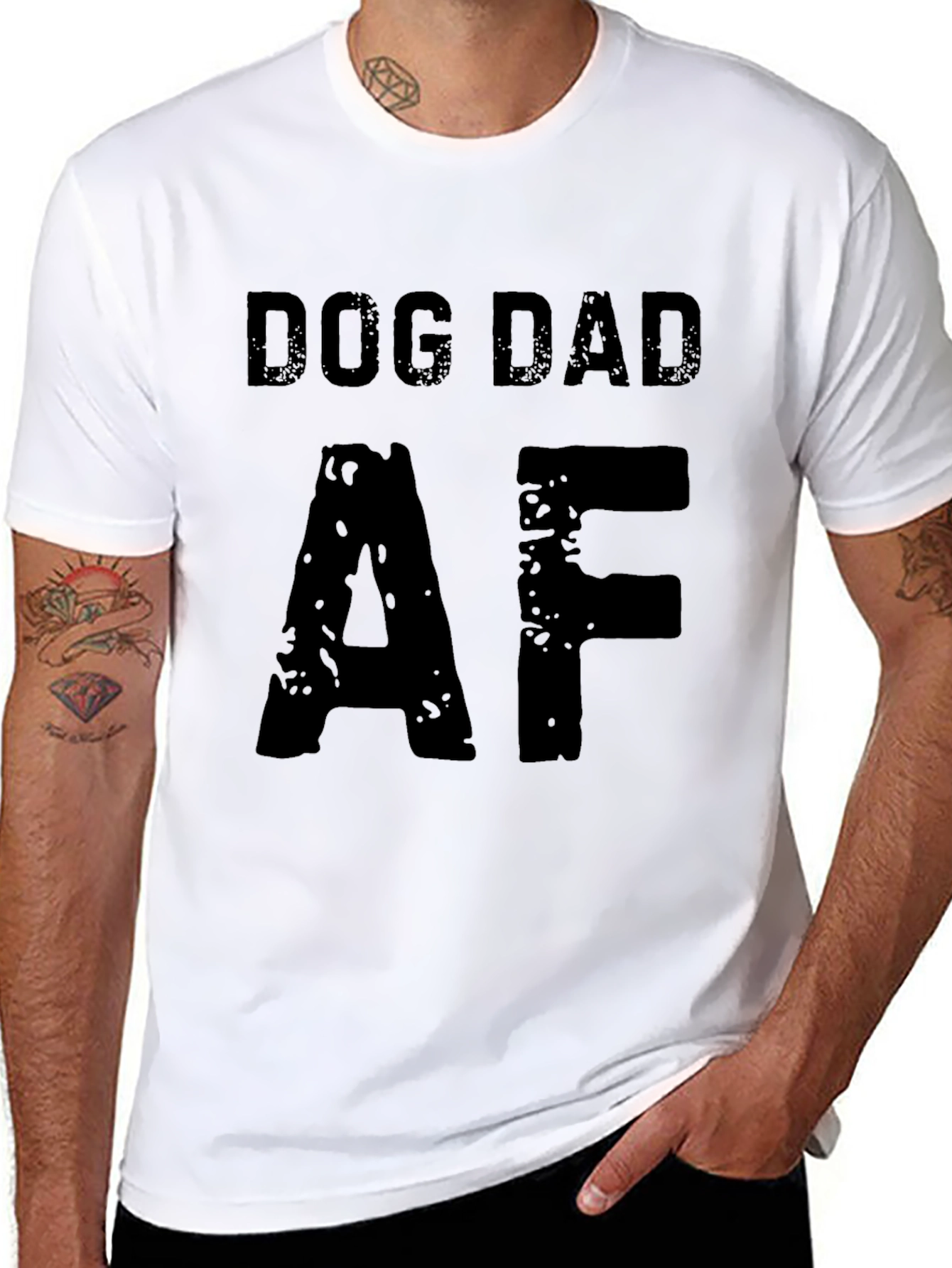 Dog Dad AF Graphic T-Shirt - Black