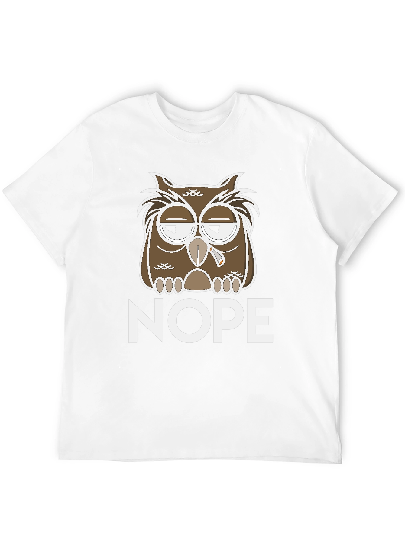 Nope Owl Graphic Tee - Funny Casual T-Shirt