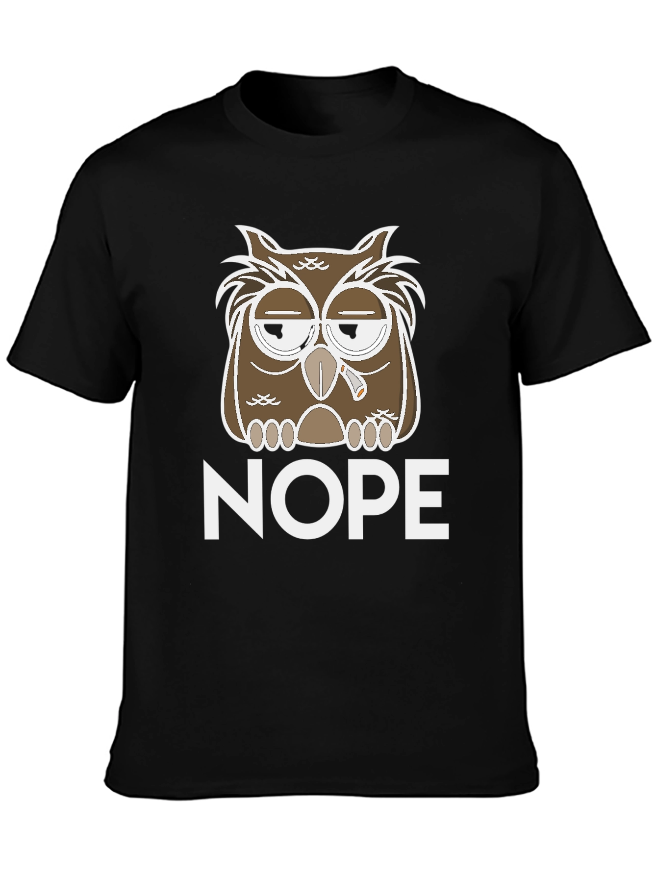 Nope Owl Graphic Tee - Funny Casual T-Shirt
