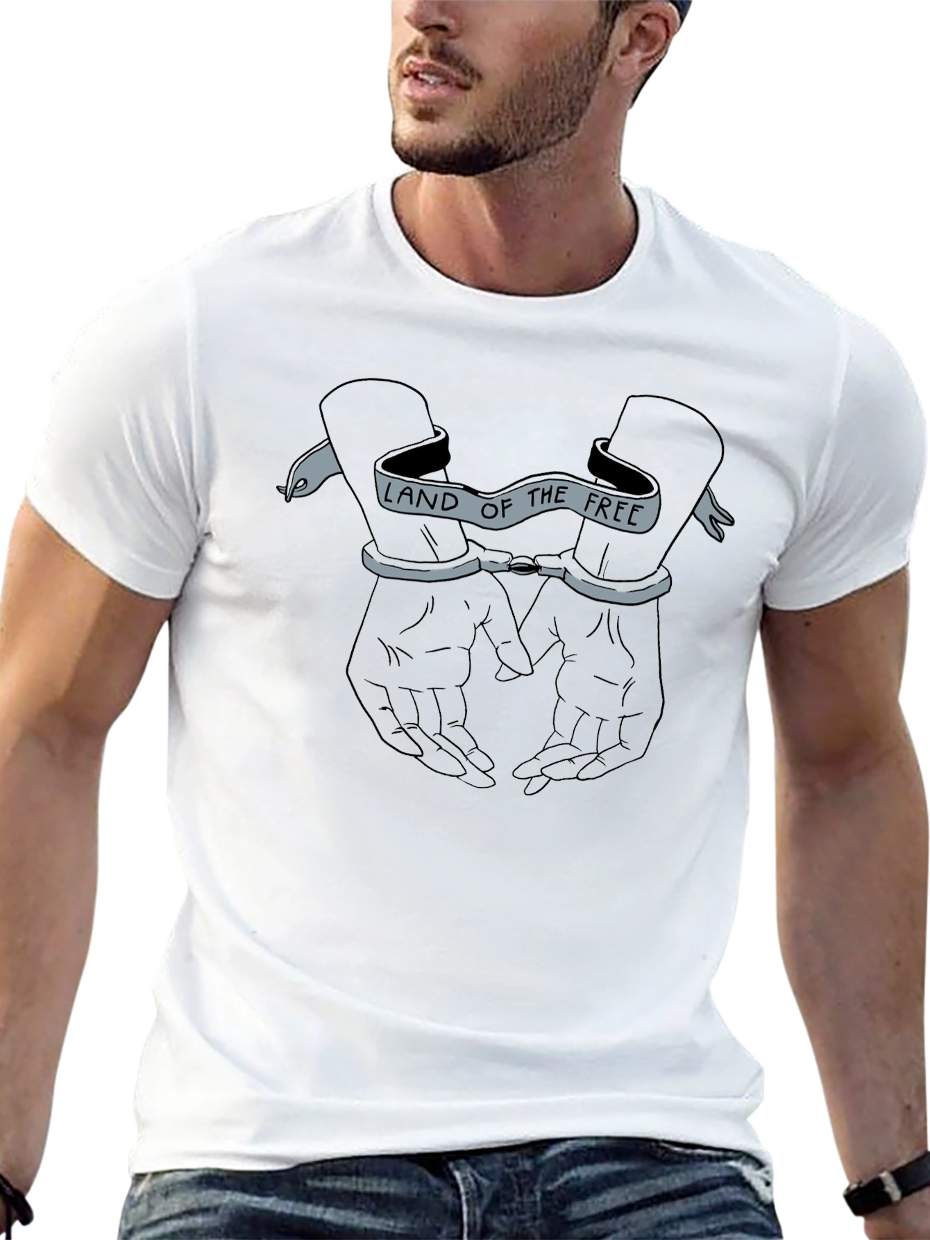 Land of the Free Graphic T-Shirt - Black