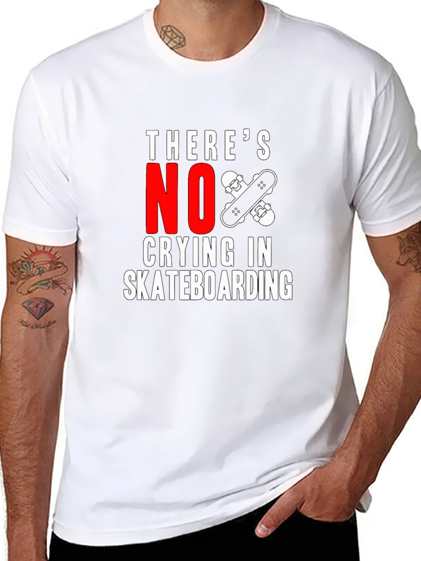 Theres No Crying In Skateboarding T-Shirt