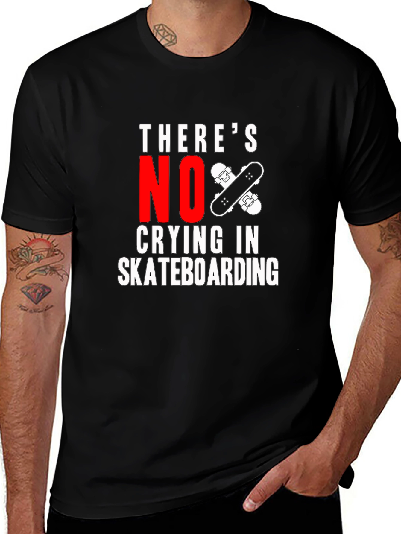 Theres No Crying In Skateboarding T-Shirt