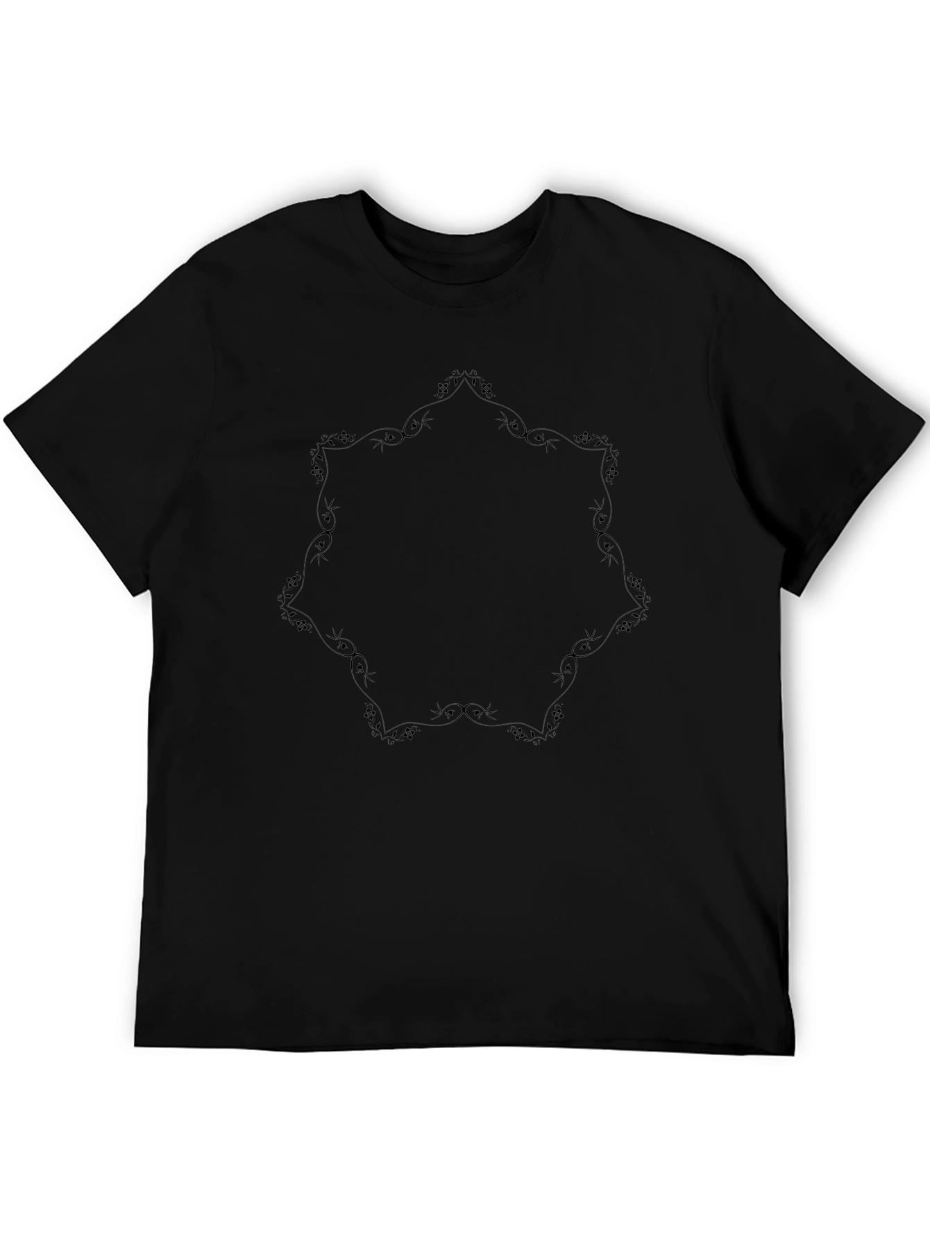 Elegant Black Tee with Decorative Graphic