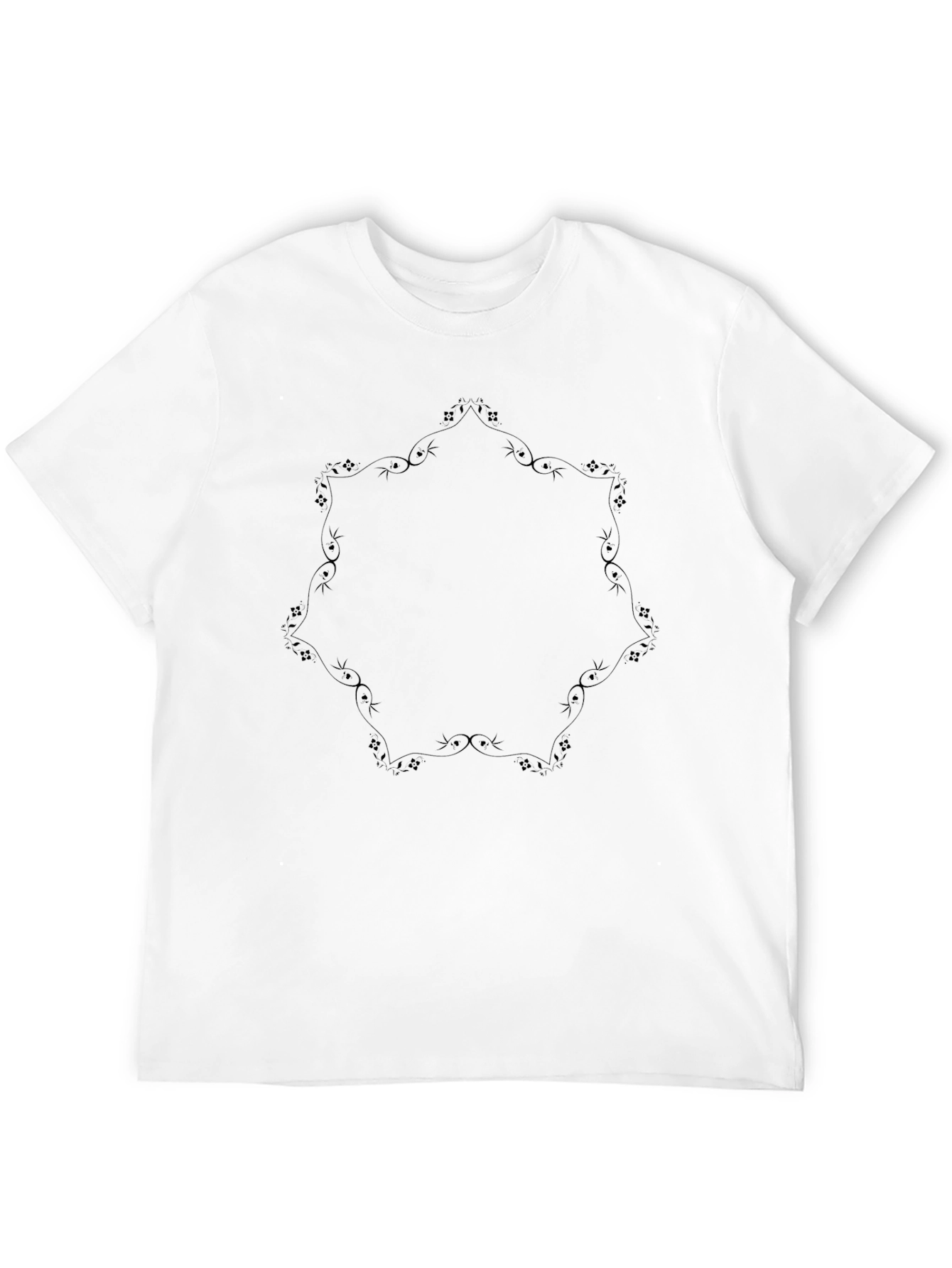 Elegant Black Tee with Decorative Graphic