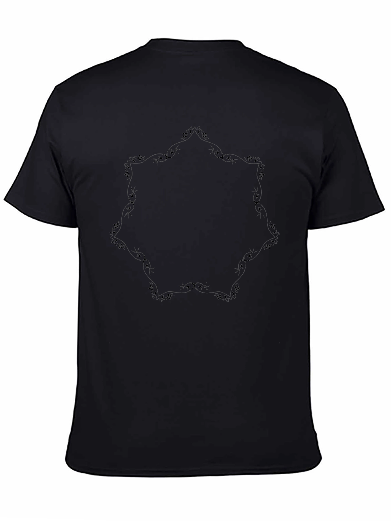 Elegant Black Tee with Decorative Graphic