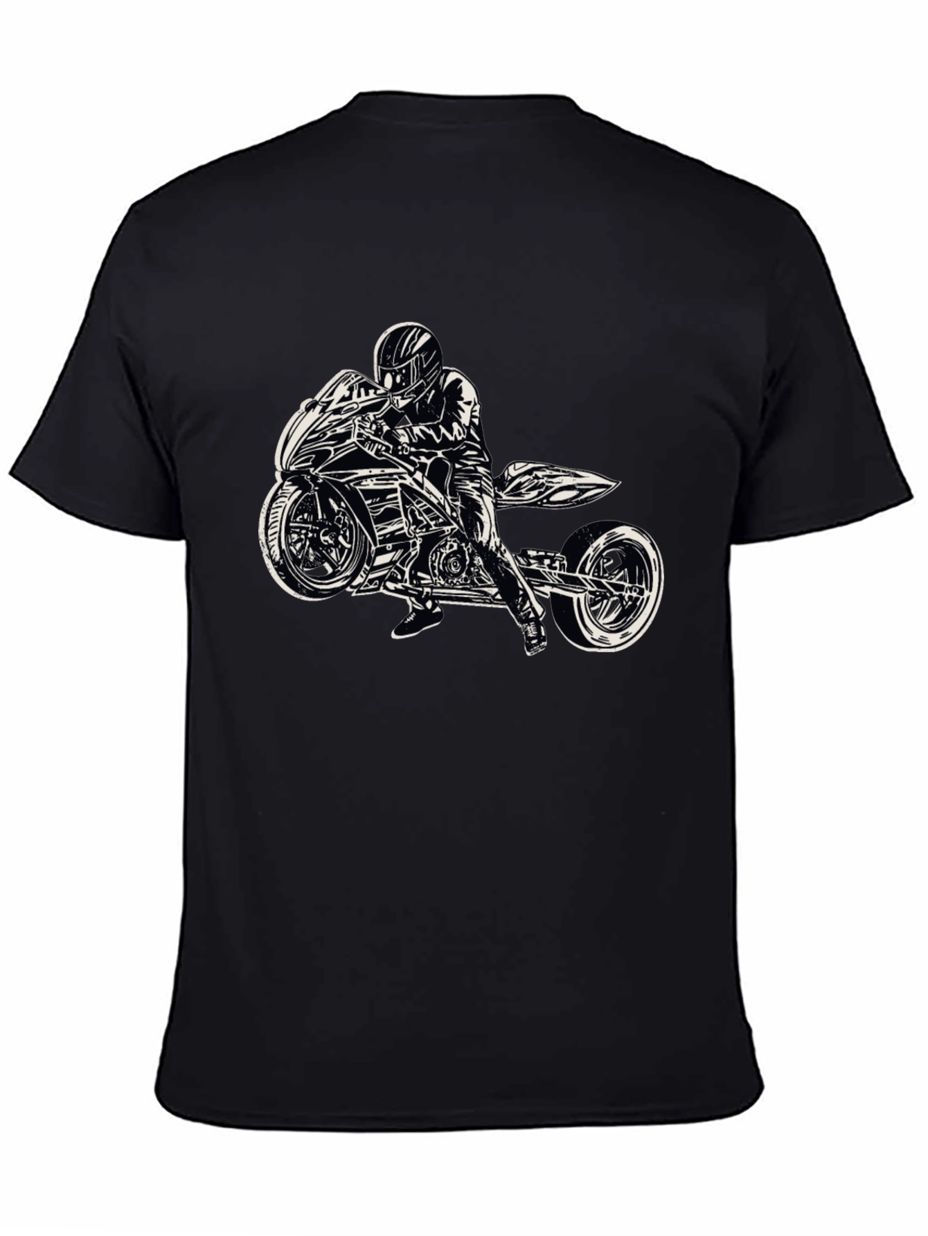 Motorcycle Rider Graphic Black T-Shirt