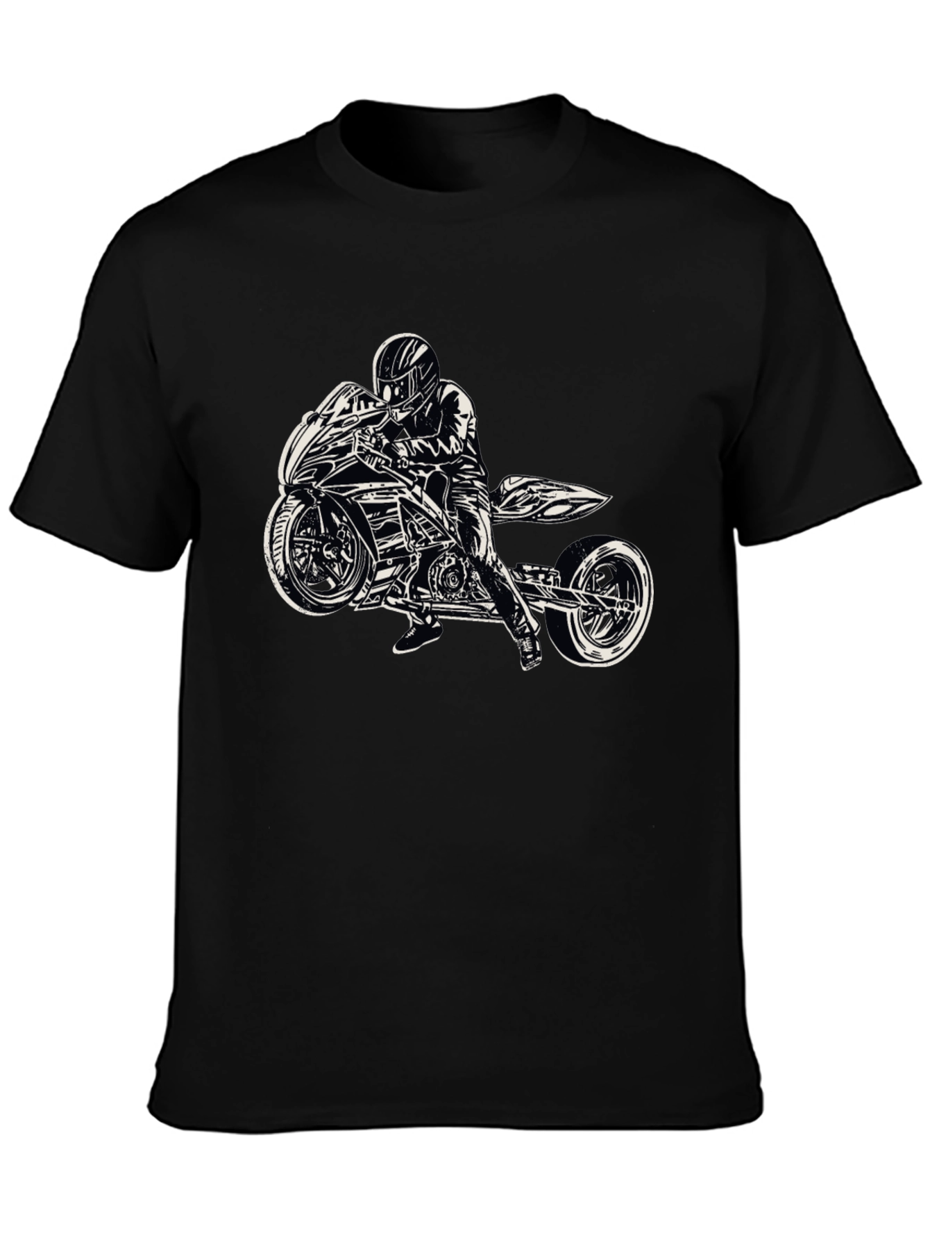 Motorcycle Rider Graphic Black T-Shirt