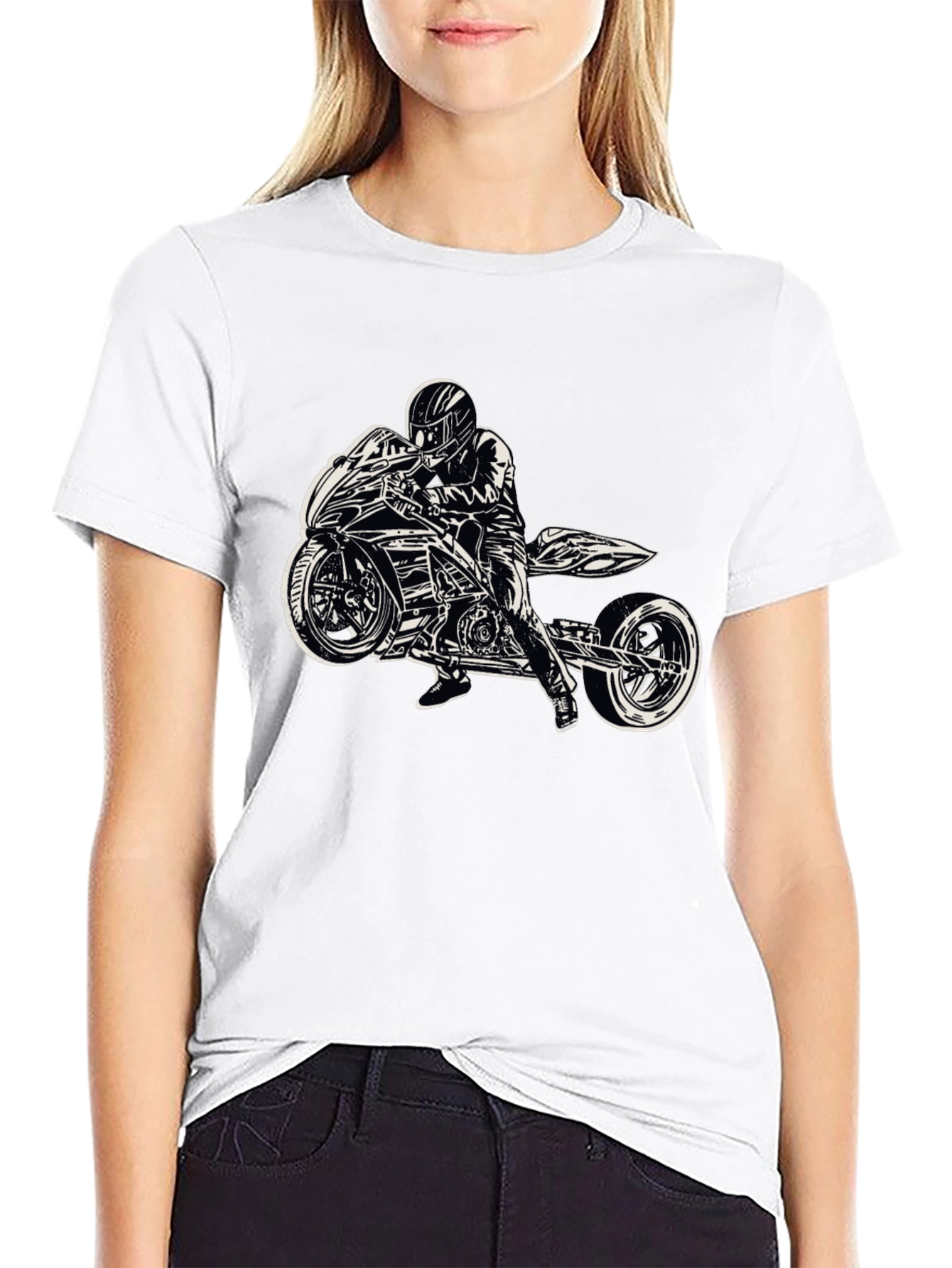 Motorcycle Rider Graphic Black T-Shirt