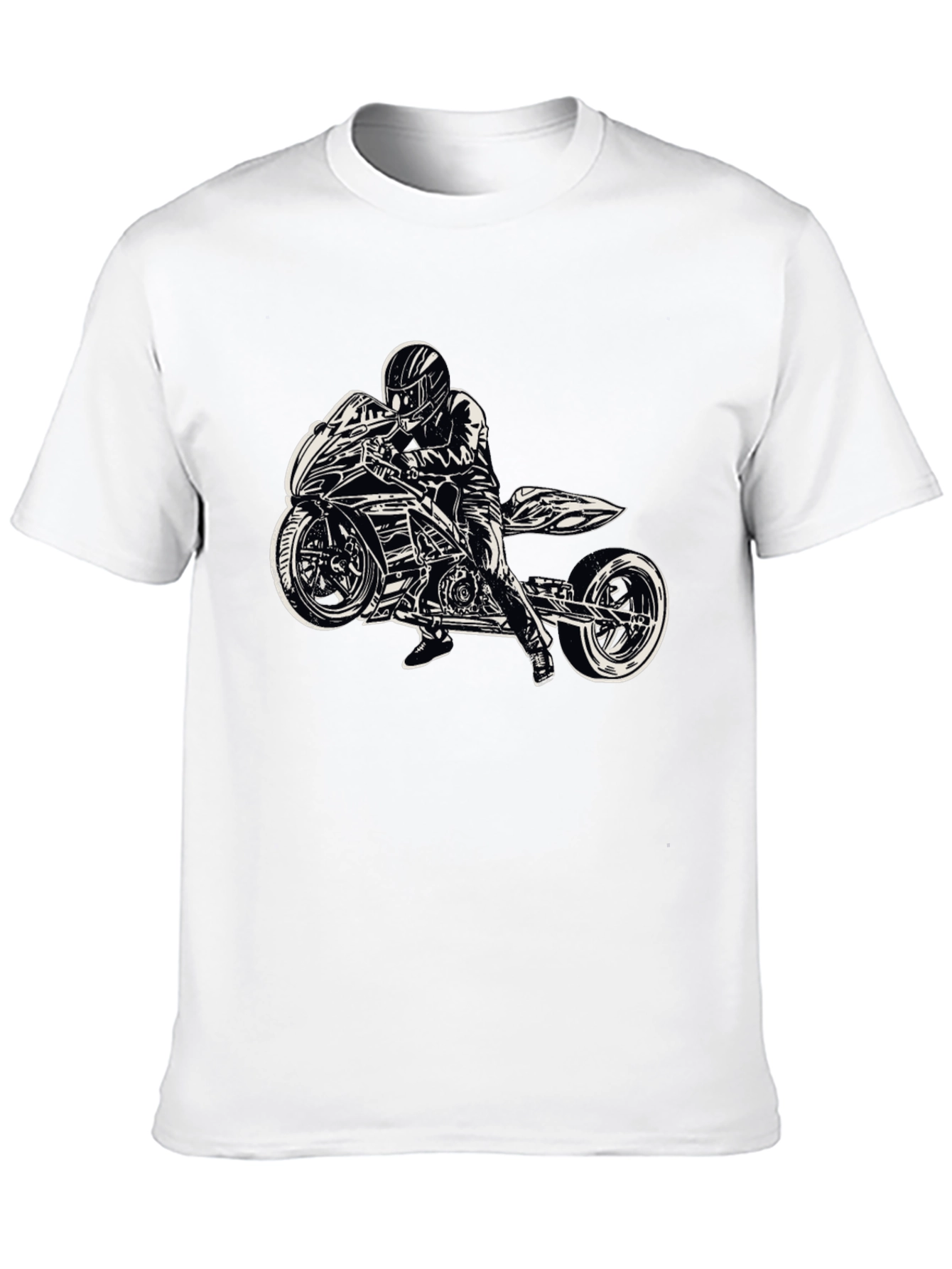 Motorcycle Rider Graphic Black T-Shirt