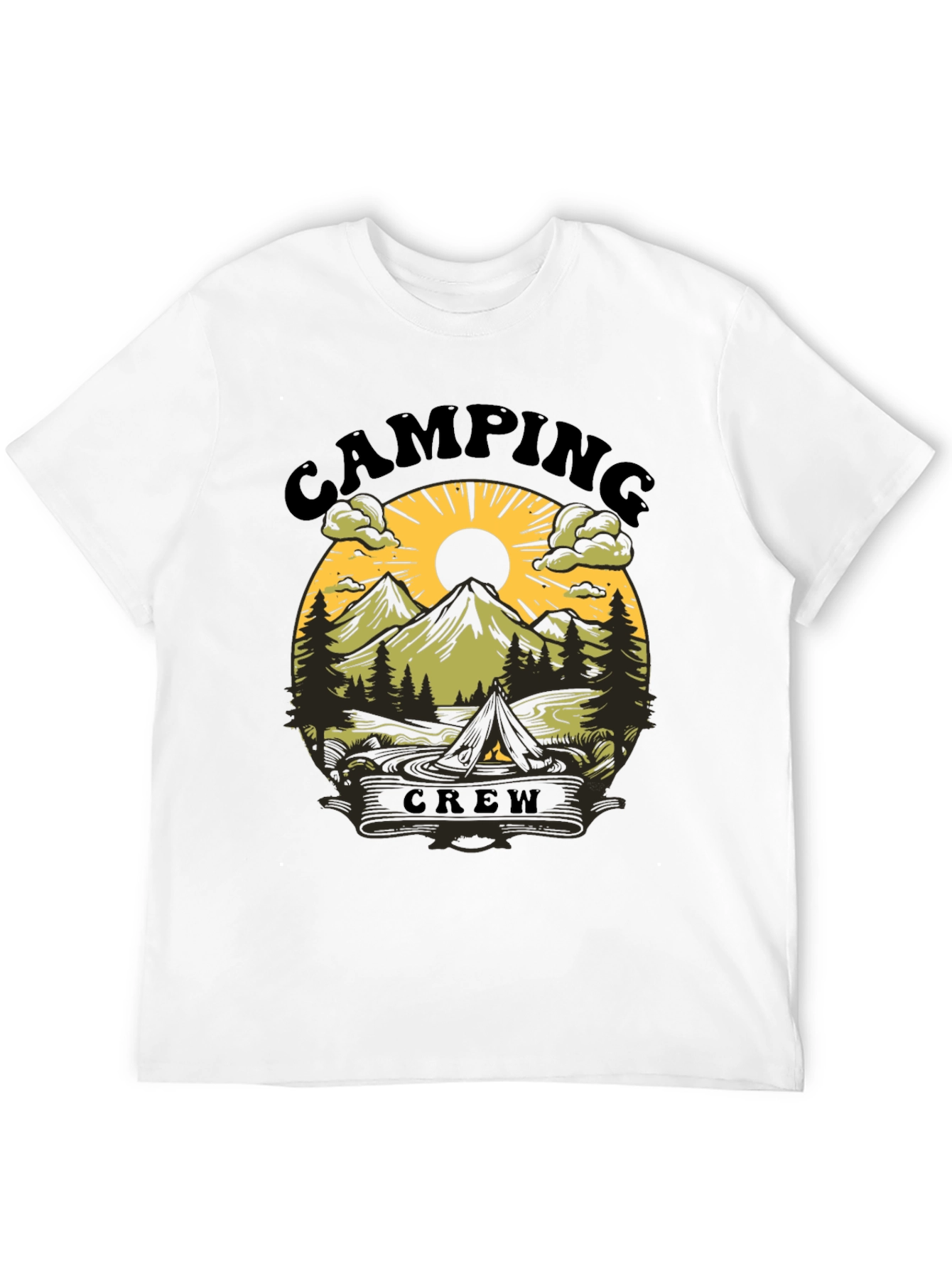 Camping Crew Black Graphic Tee