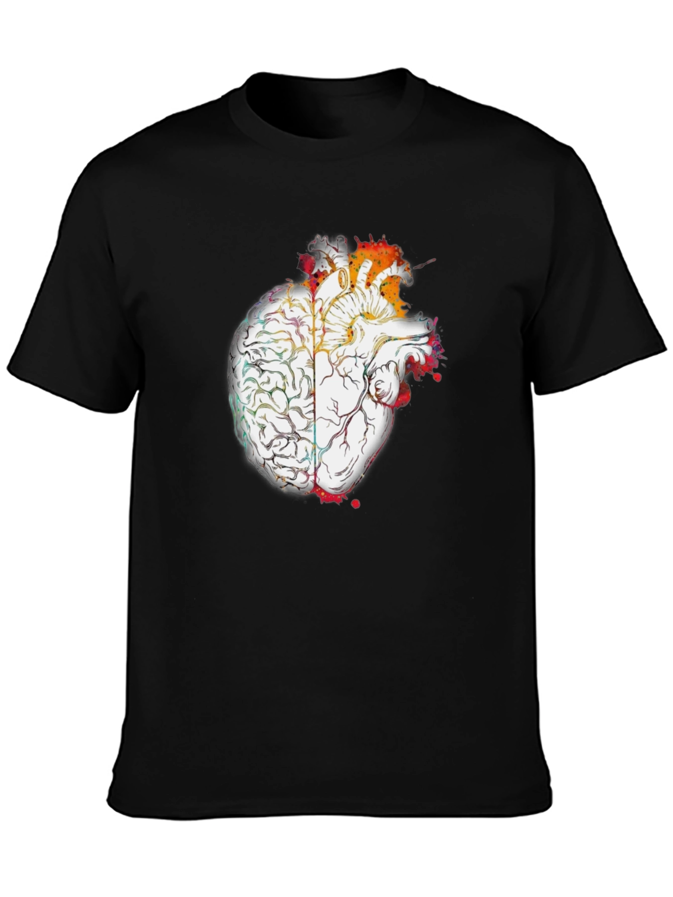 Heart & Brain Graphic Tee - Black Unisex T-Shirt