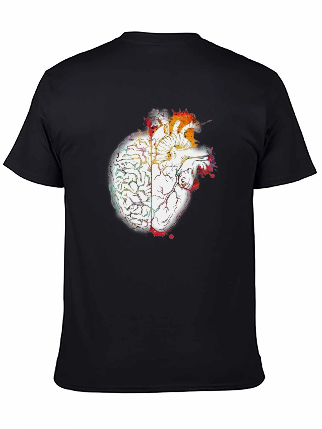 Heart & Brain Graphic Tee - Black Unisex T-Shirt