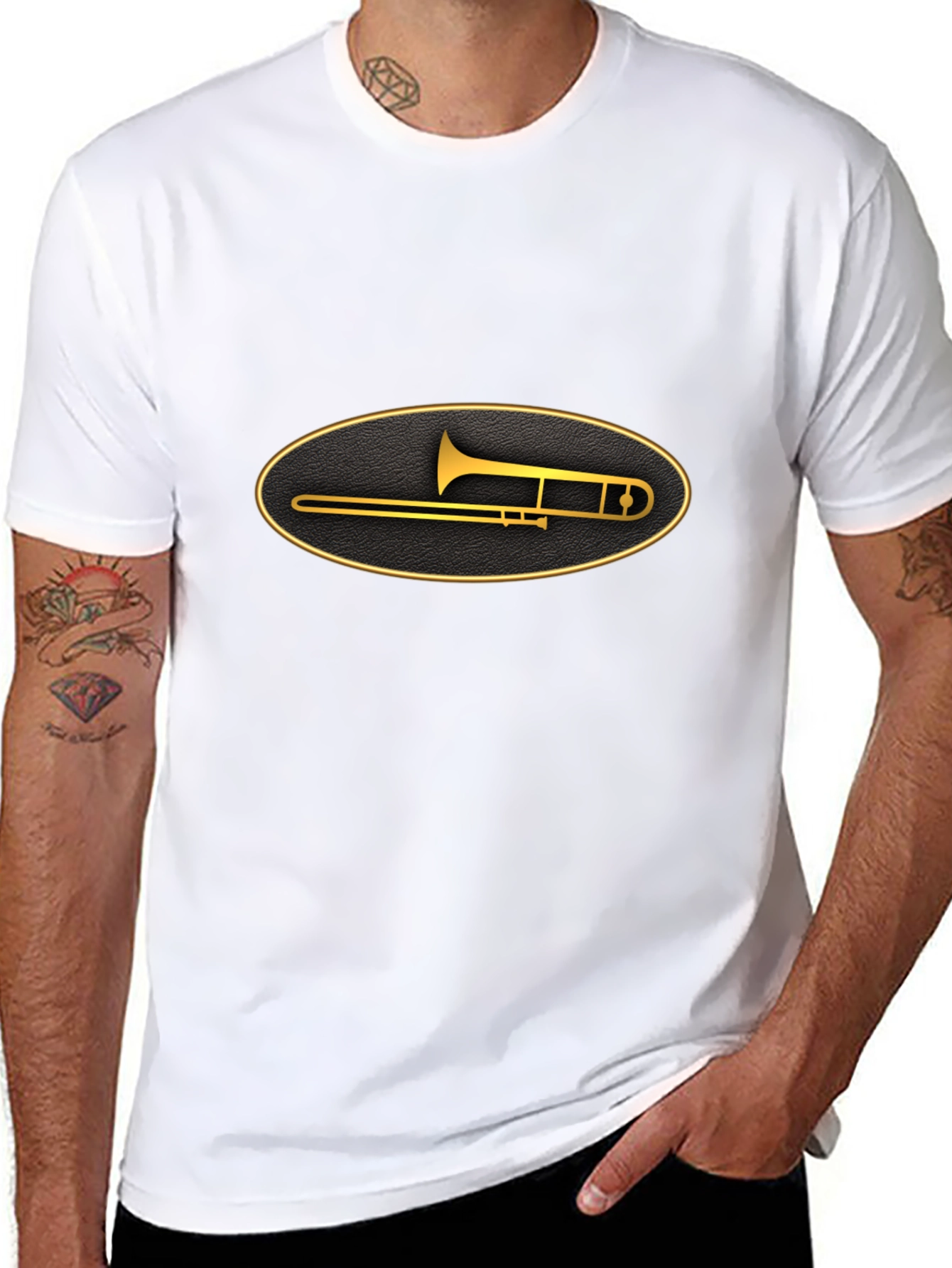 Trombone Graphic Tee - Stylish Music Lover T-Shirt