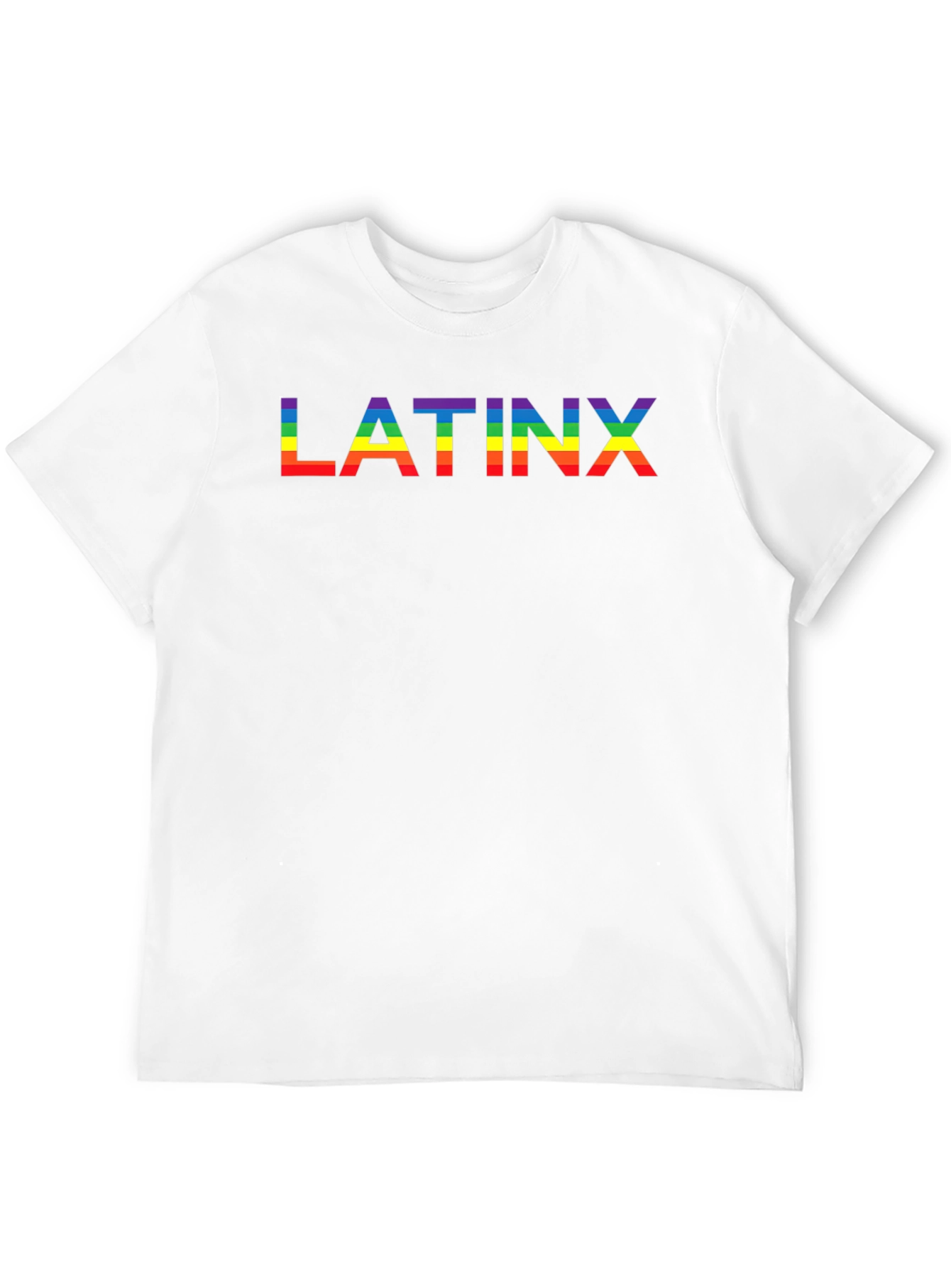 Latinx Pride Rainbow Tee - Black Cotton T-Shirt