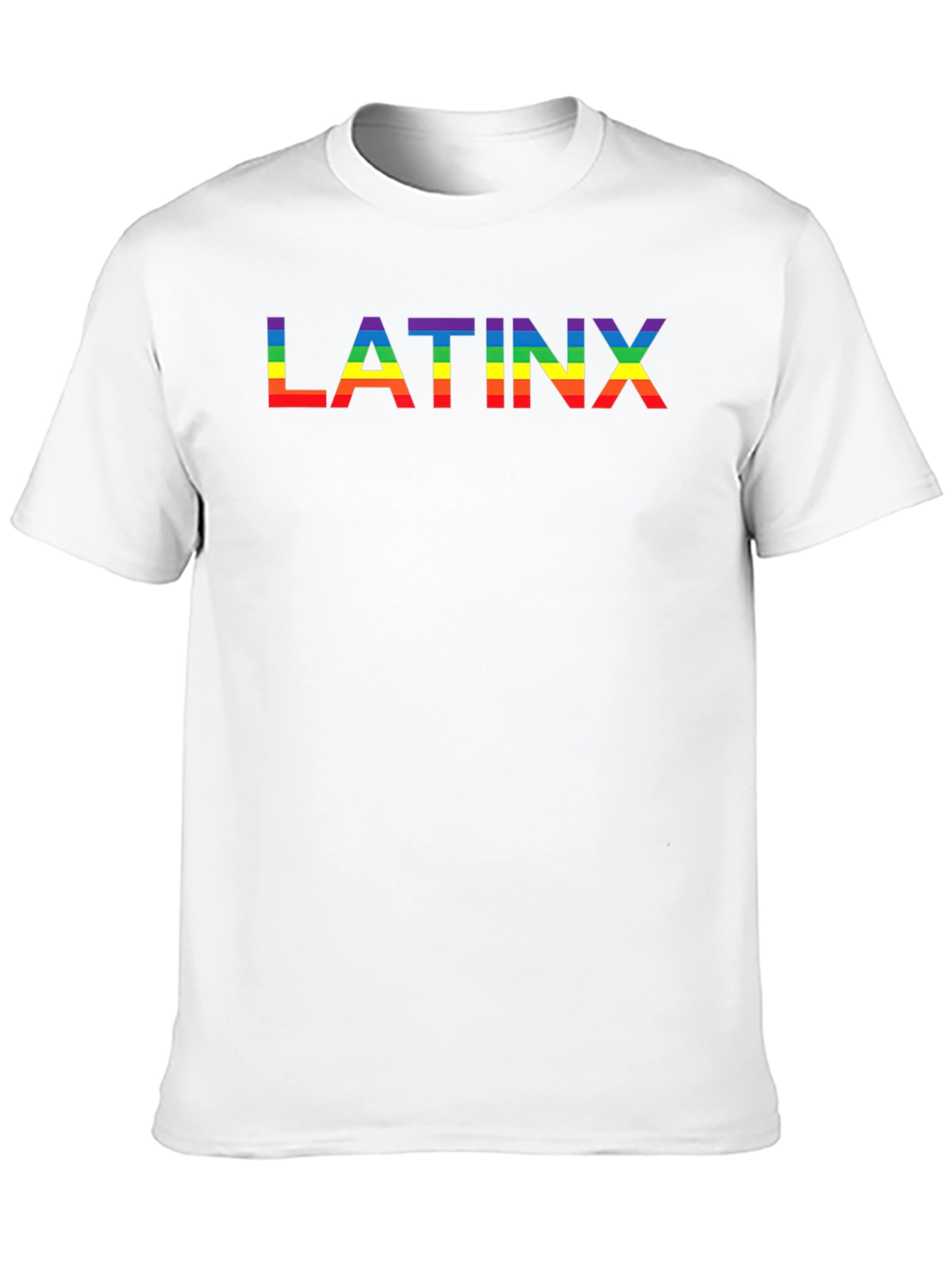 Latinx Pride Rainbow Tee - Black Cotton T-Shirt
