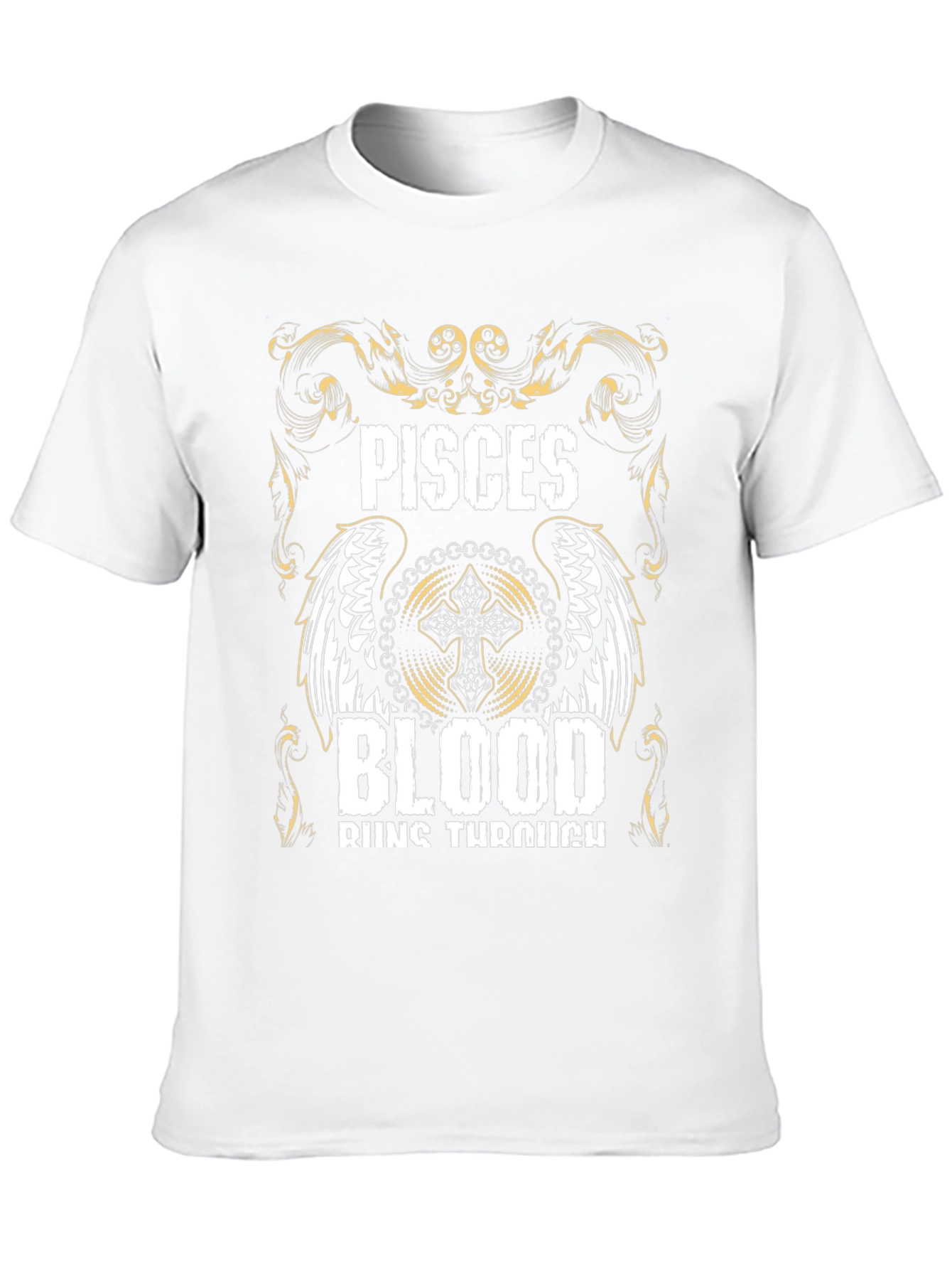 Pisces Blood Runs Through T-Shirt - Zodiac Graphic Tee