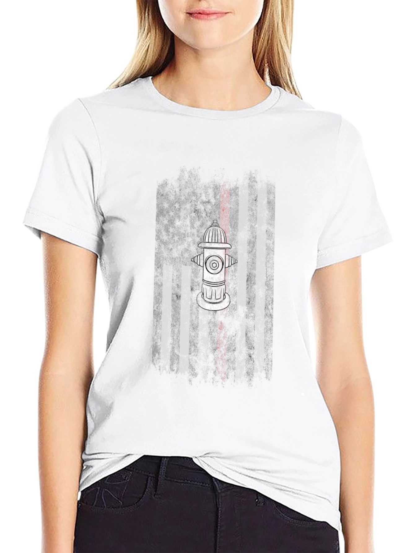 Fire Hydrant American Flag Graphic Tee