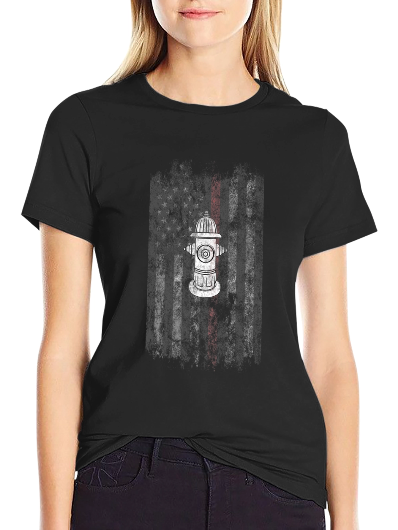 Fire Hydrant American Flag Graphic Tee